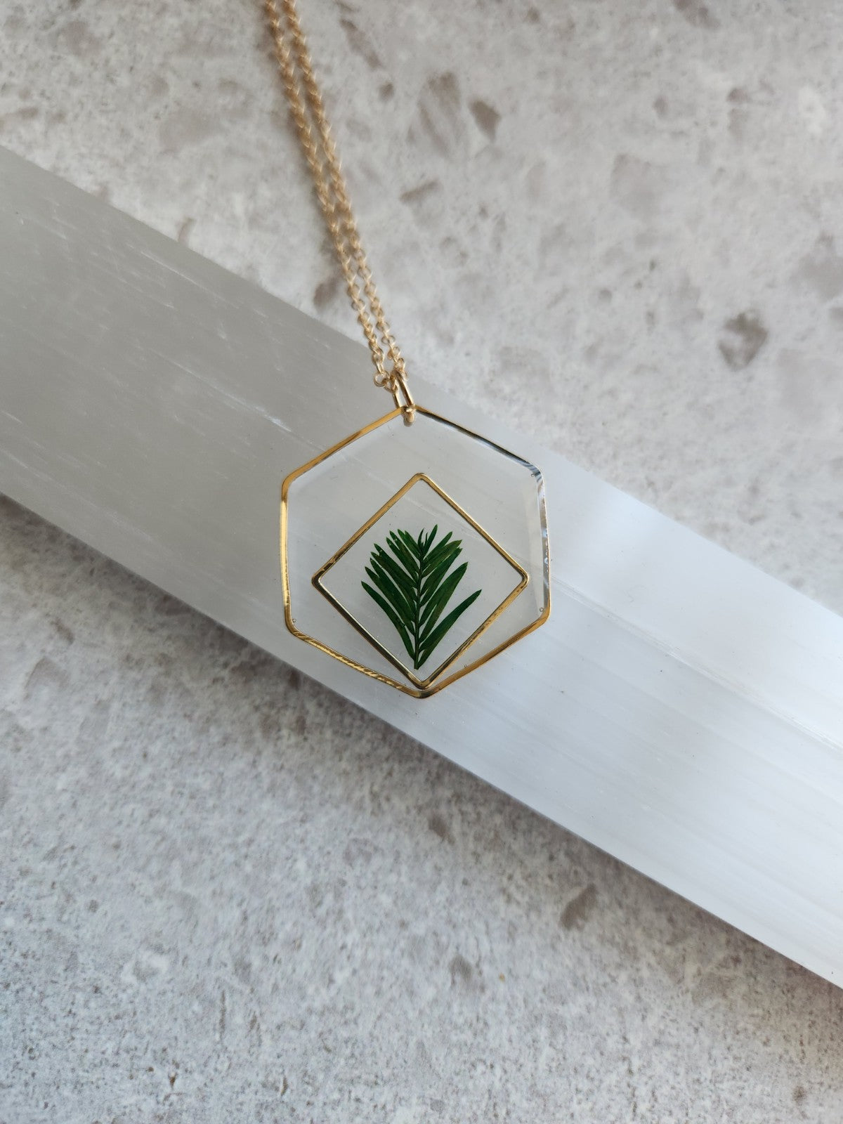 Pressed Flower in Resin Necklace