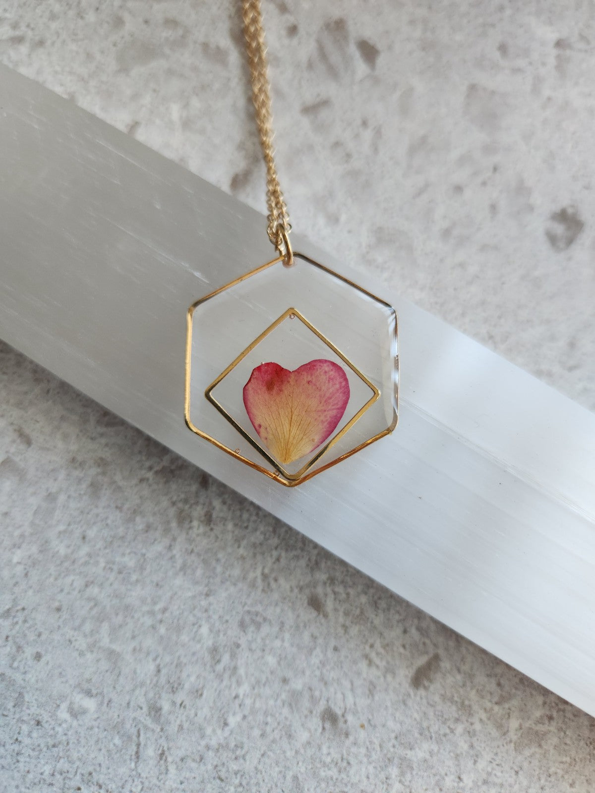 Pressed Flower in Resin Necklace