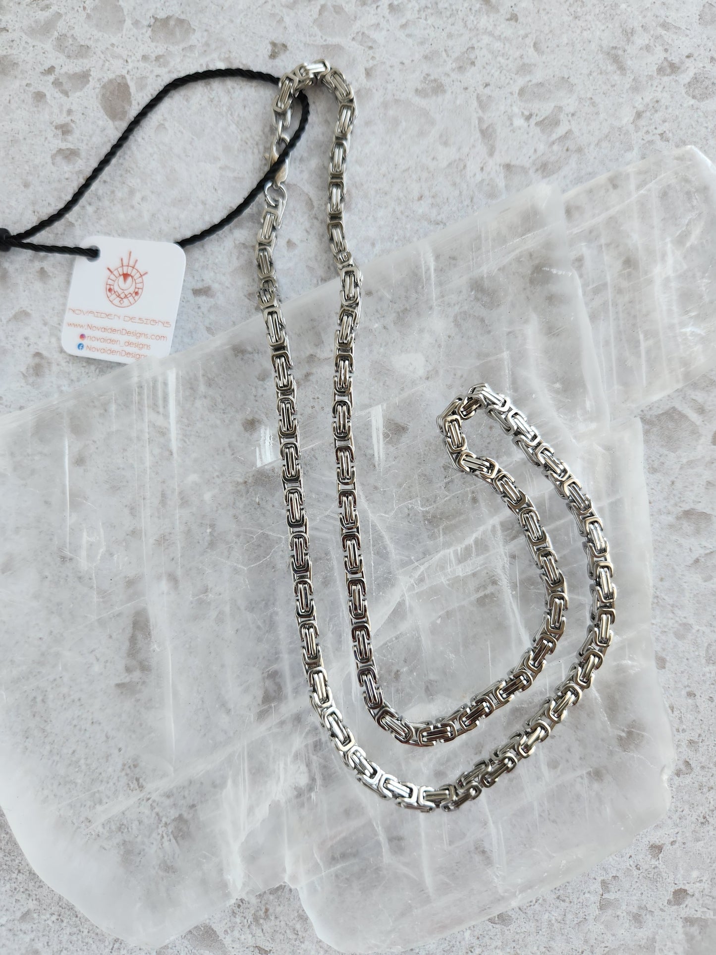 Stainless Steel Byzantine Chain Necklace