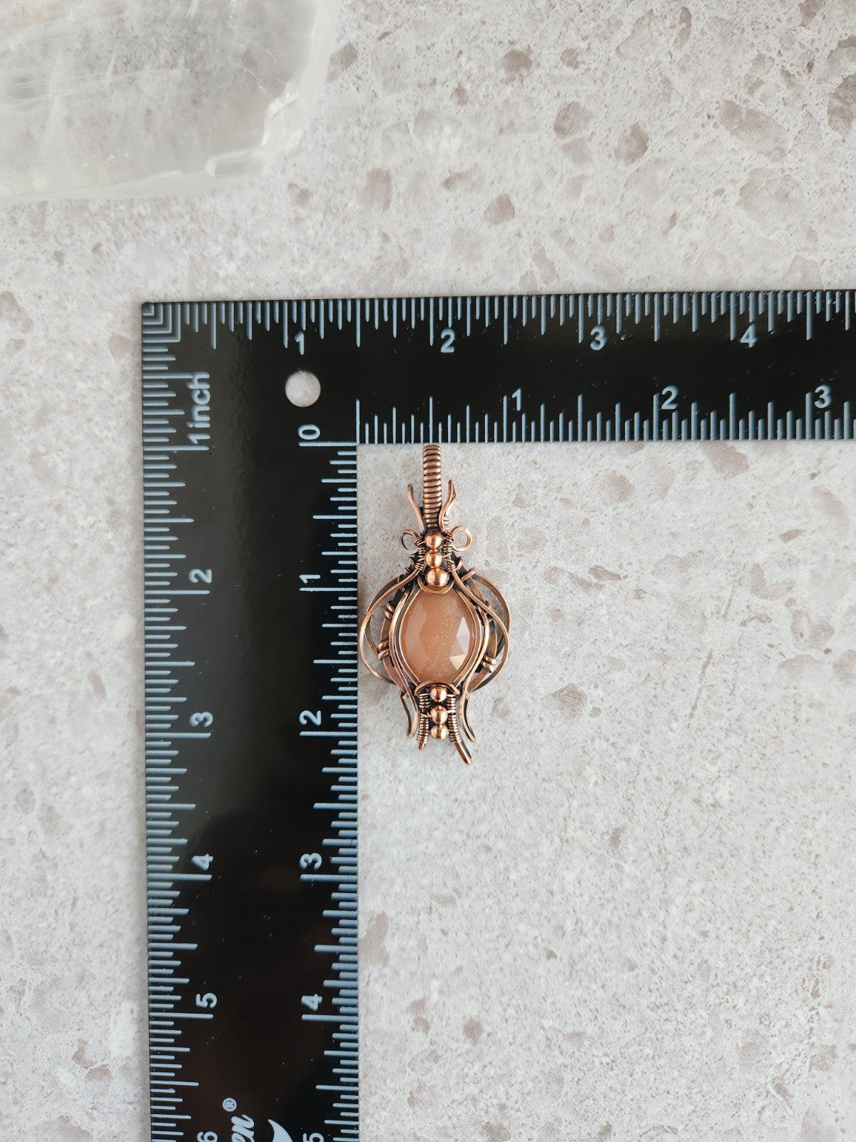 Faceted Peach Moonstone Pendant