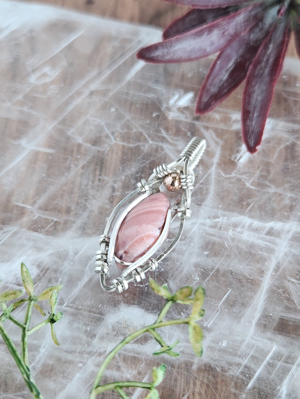 Pink Opal in Sterling Silver