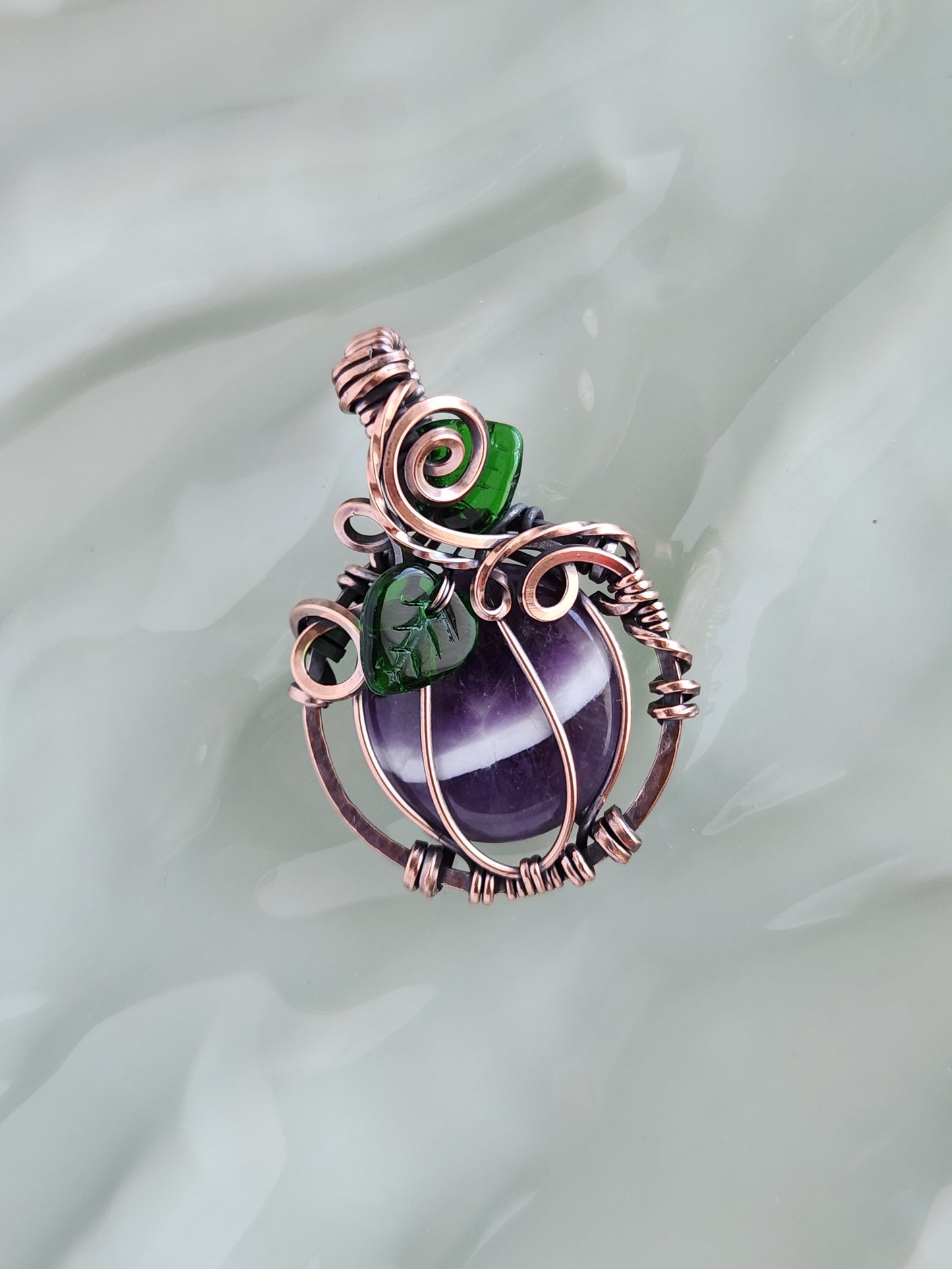 Chevron Amethyst Copper Pumpkin