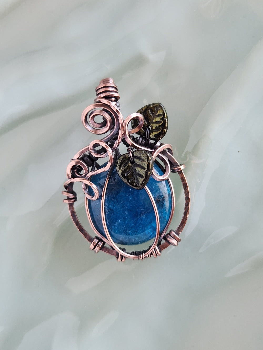 Neon Blue Apatite Copper Pumpkin