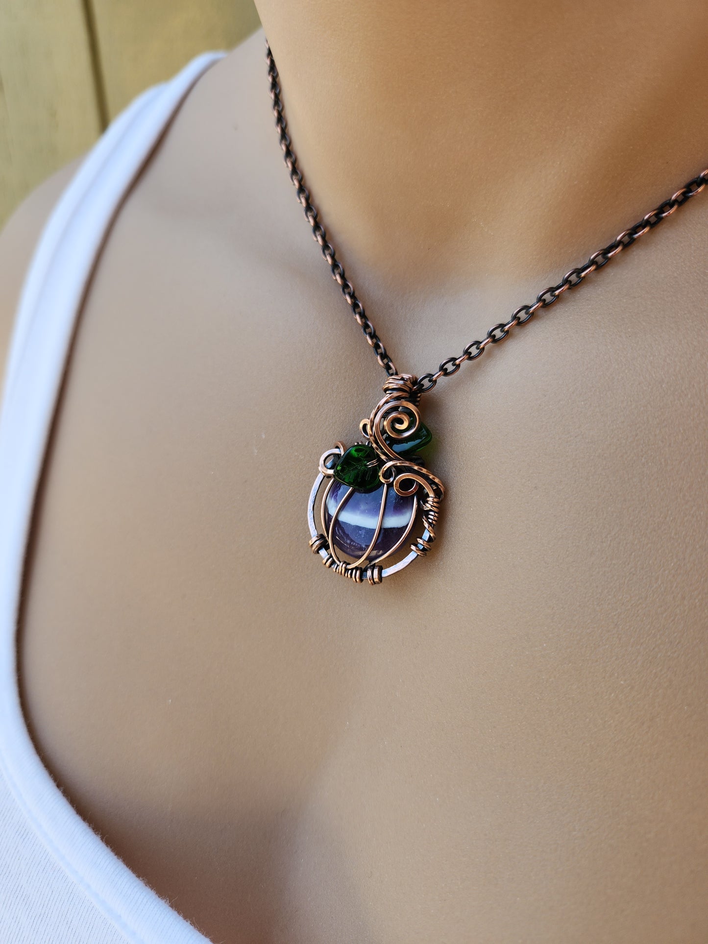 Chevron Amethyst Copper Pumpkin