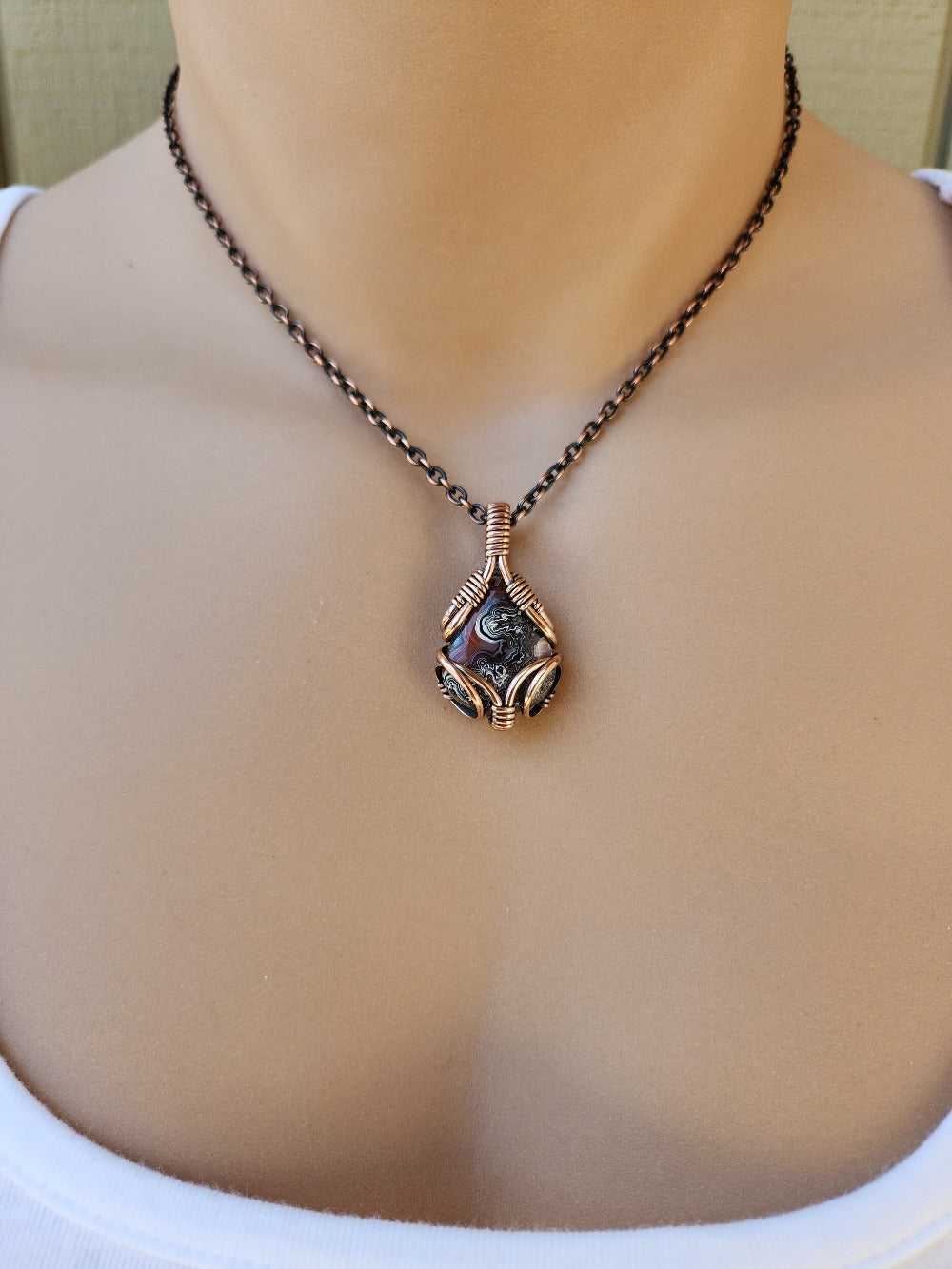 Deep Crazy Lace Agate in Copper