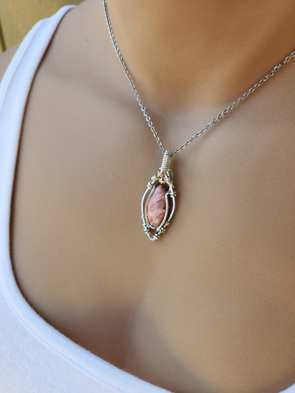 Pink Opal in Sterling Silver