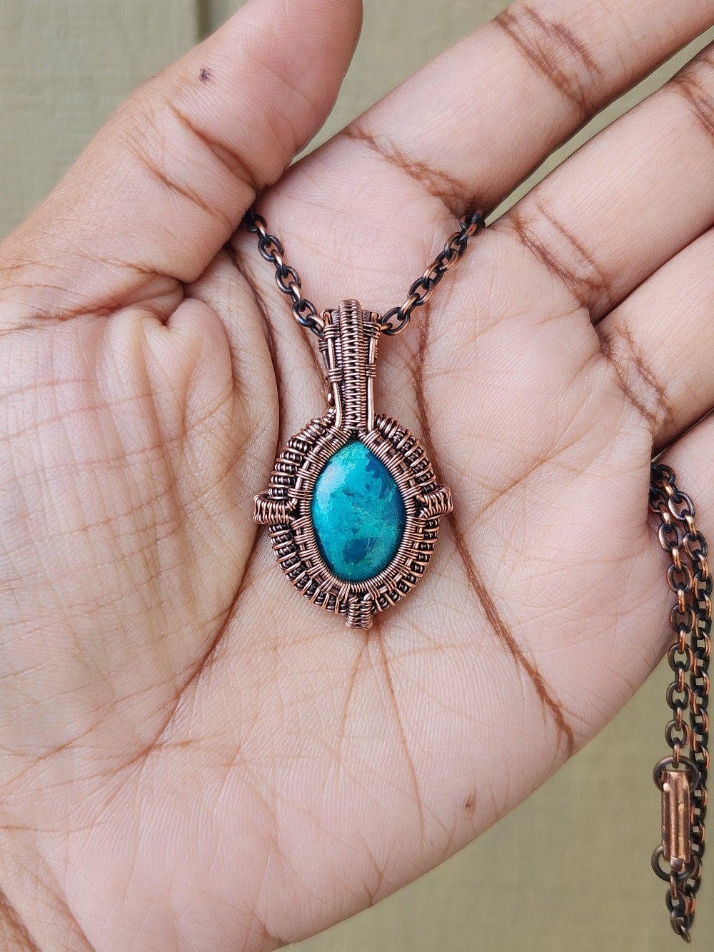 Peruvian Chrysocolla Amulet