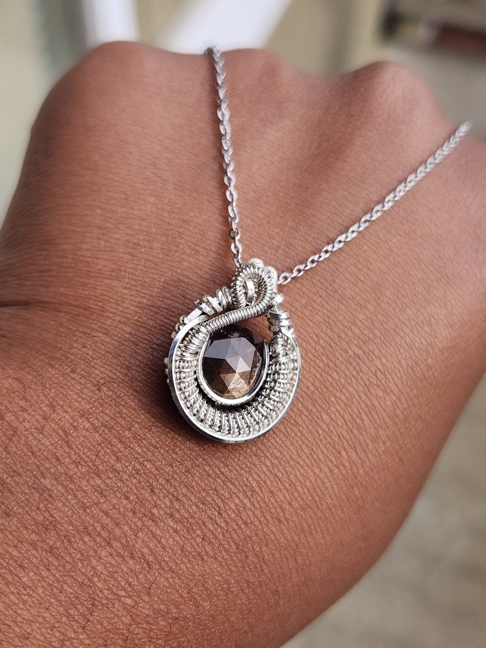Golden Chocolate Sapphire Mini Pendant