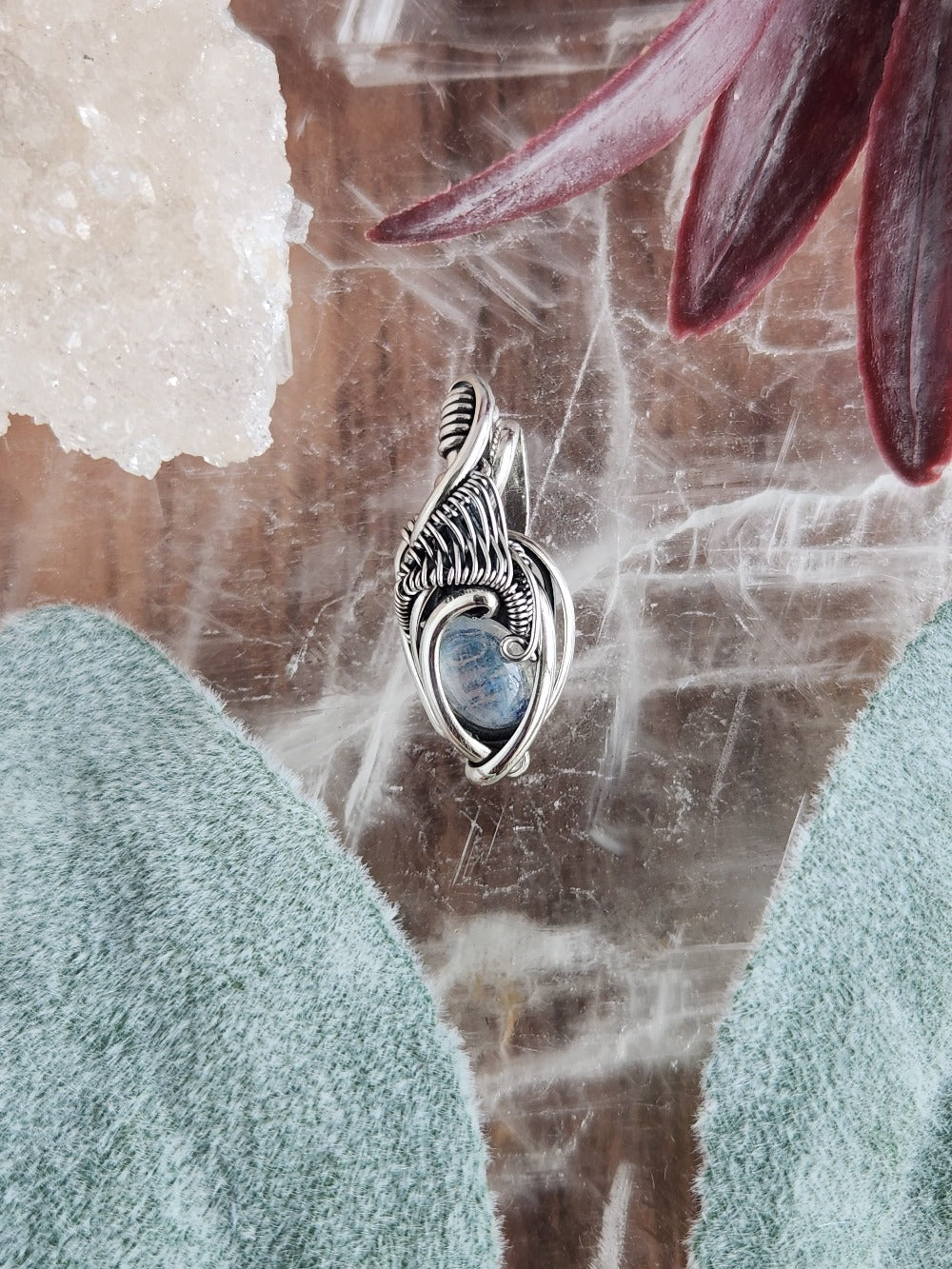 Silky Rainbow Moonstone Mini Pendant