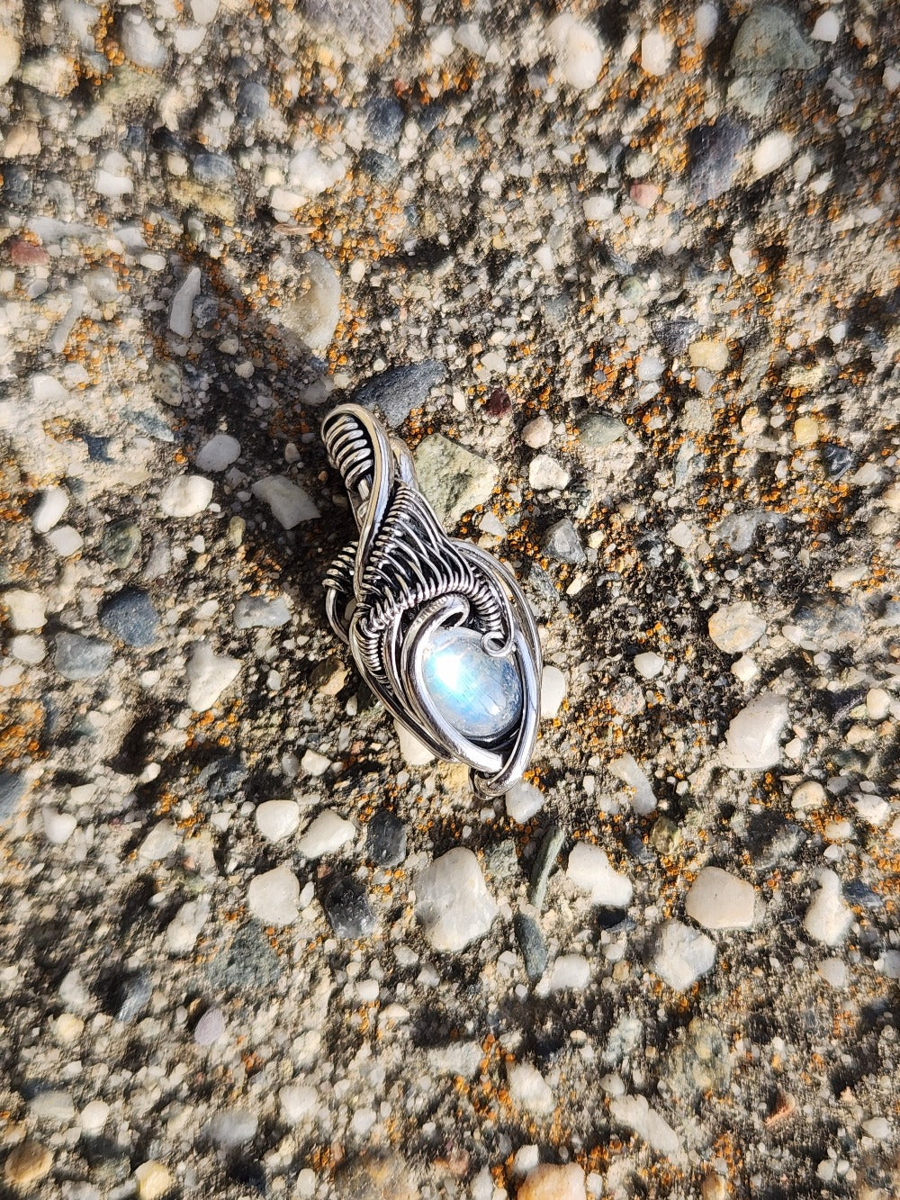 Silky Rainbow Moonstone Mini Pendant