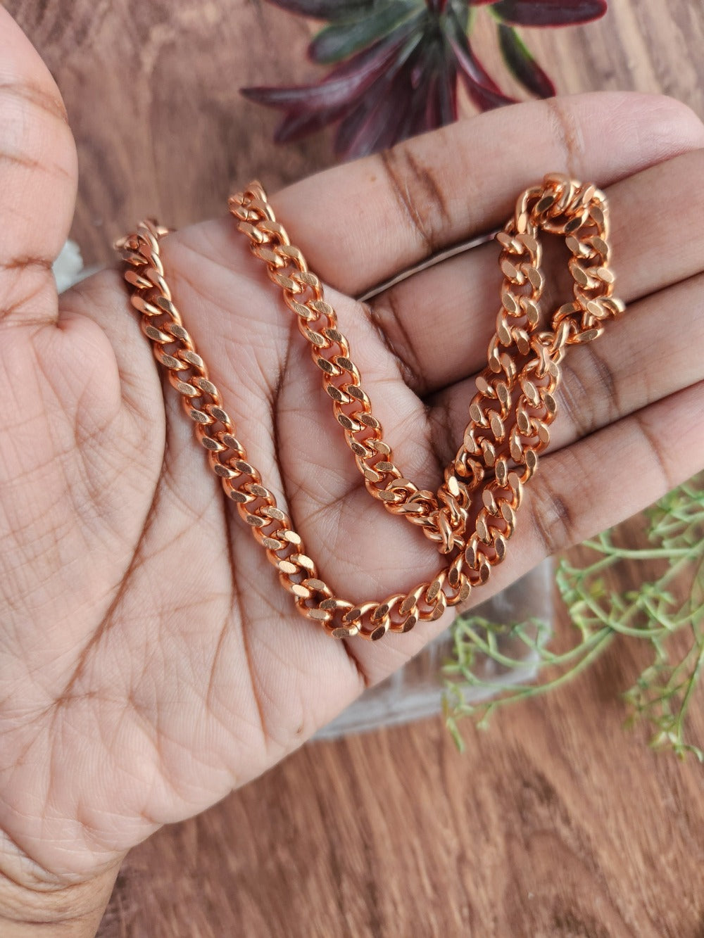 Copper Cuban Link Chain Necklace