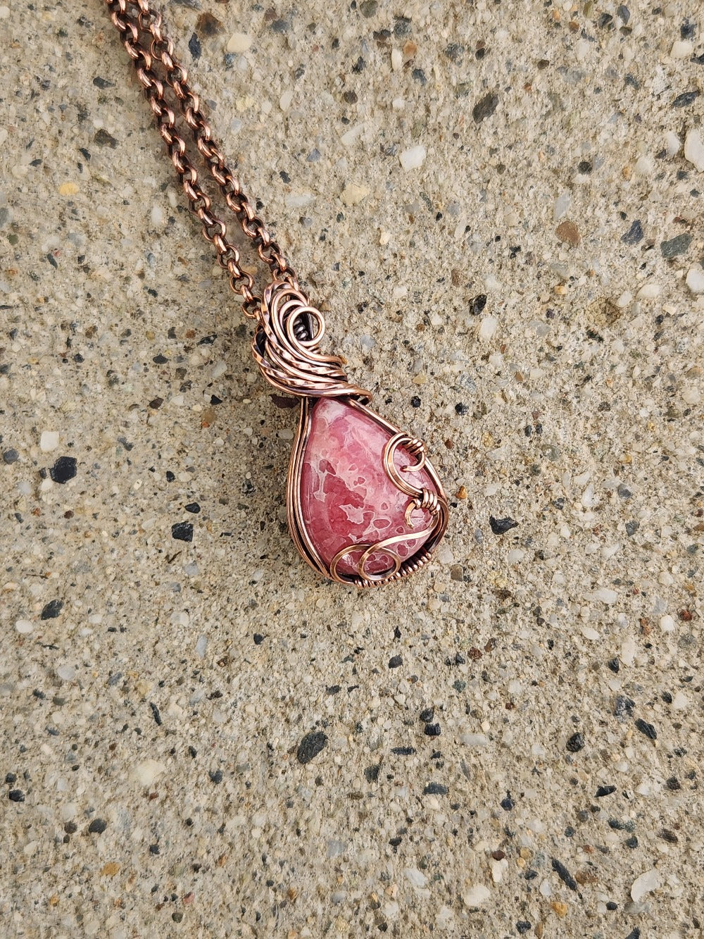 Rhodochrosite in Swirly Copper