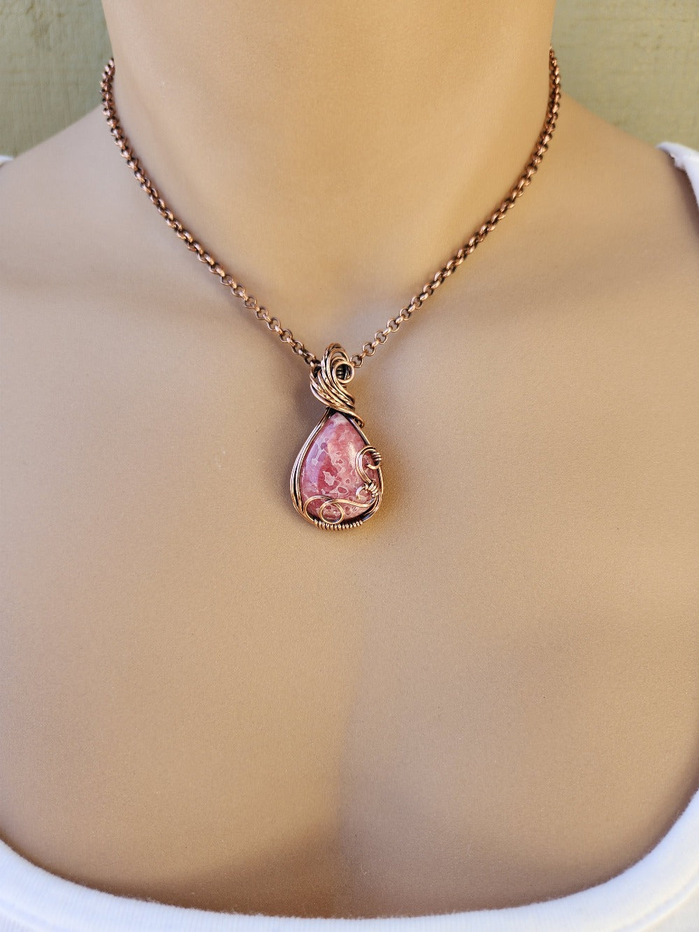 Rhodochrosite in Swirly Copper