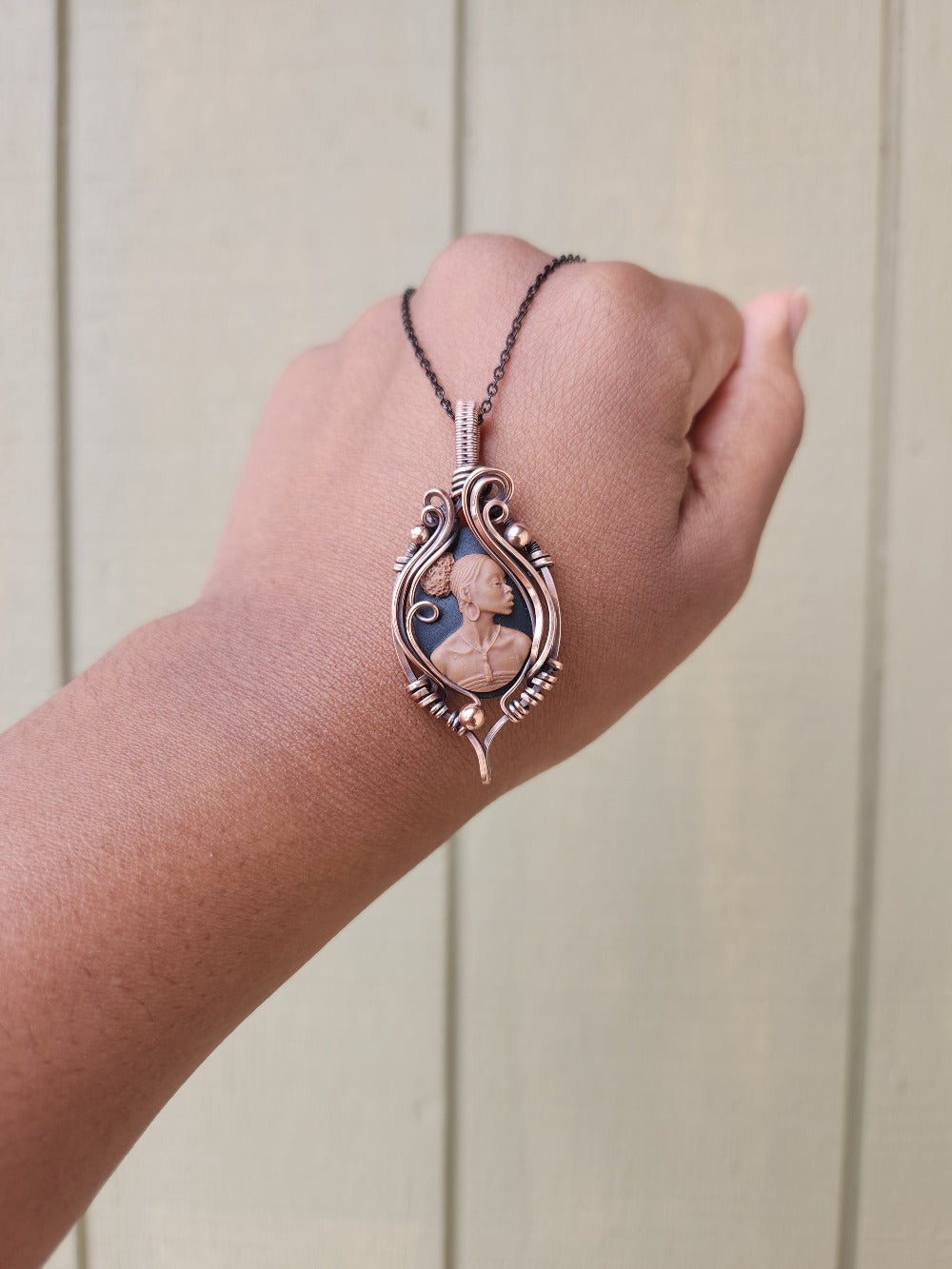 Black Beauty Black Cameo Necklace