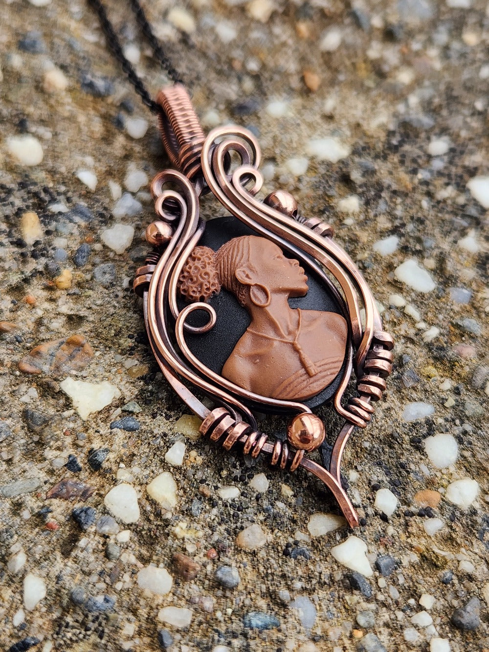 Black Beauty Black Cameo Necklace