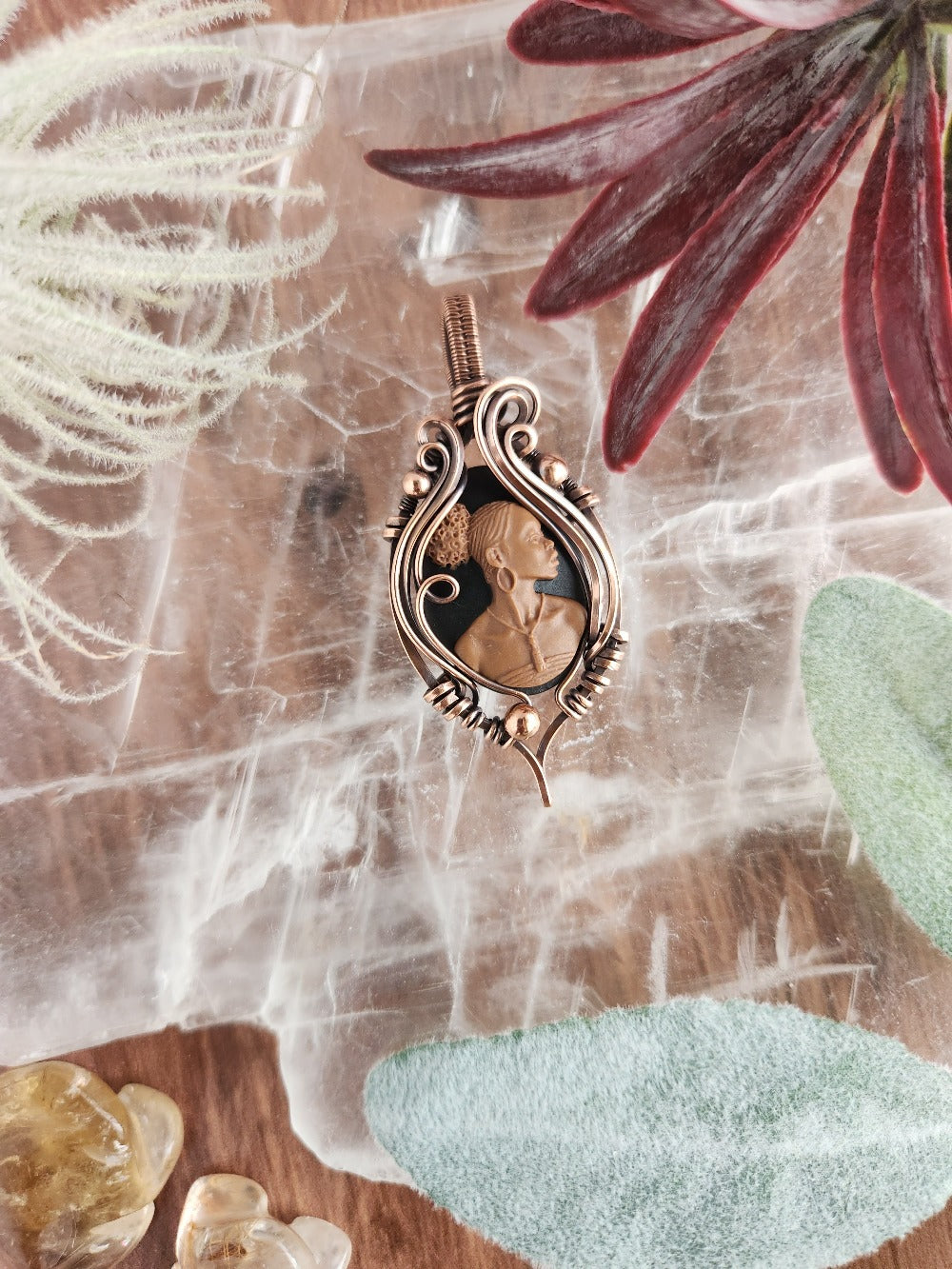 Black Beauty Black Cameo Necklace