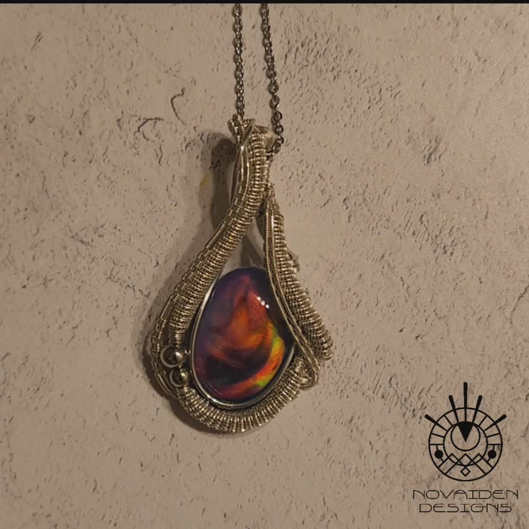 Load and play video in Gallery viewer, Aurora Opal Glow Pendant