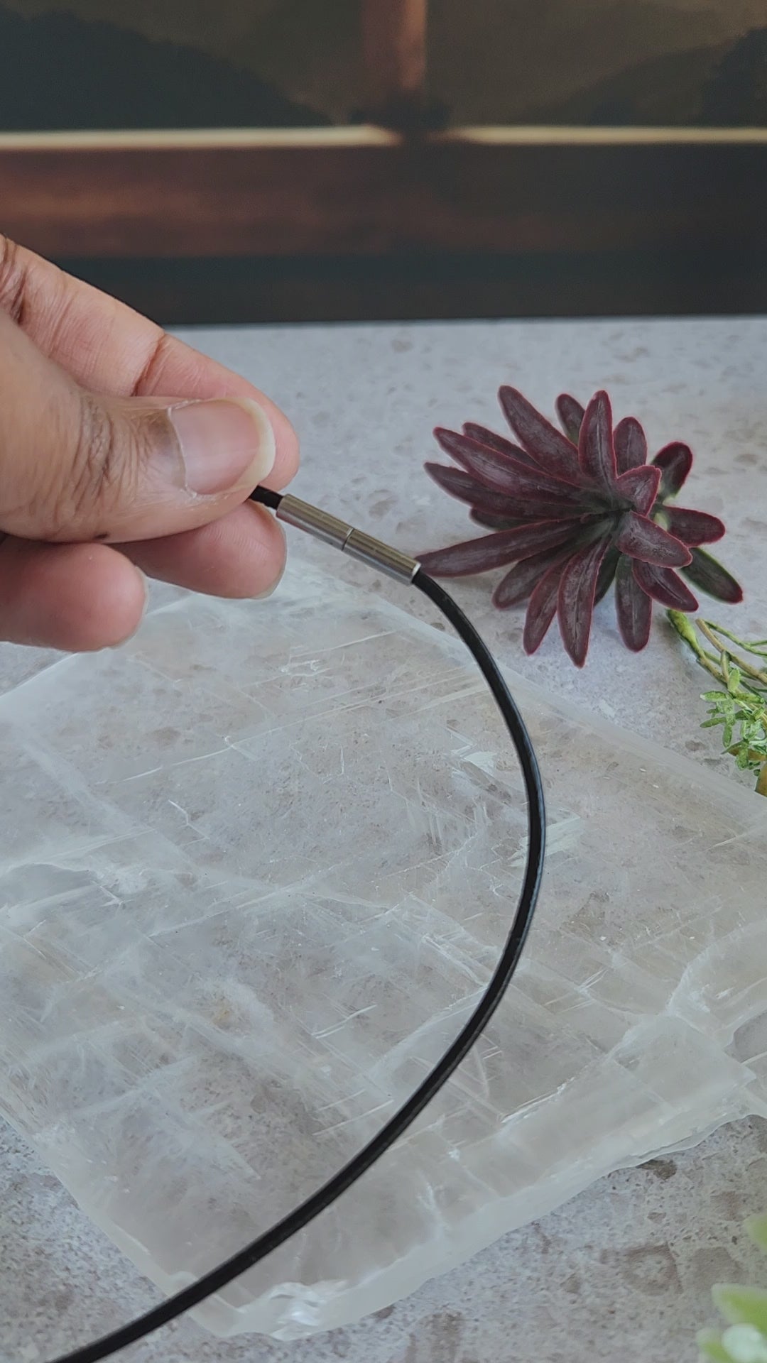 Load and play video in Gallery viewer, Black 2.3mm Leather Cord Necklace