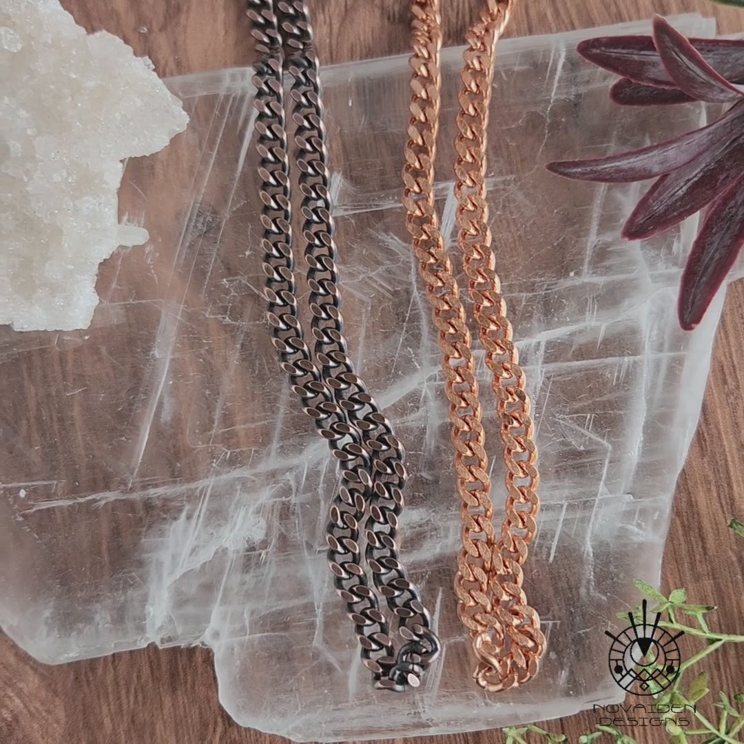 Load and play video in Gallery viewer, Copper Cuban Link Chain Necklace