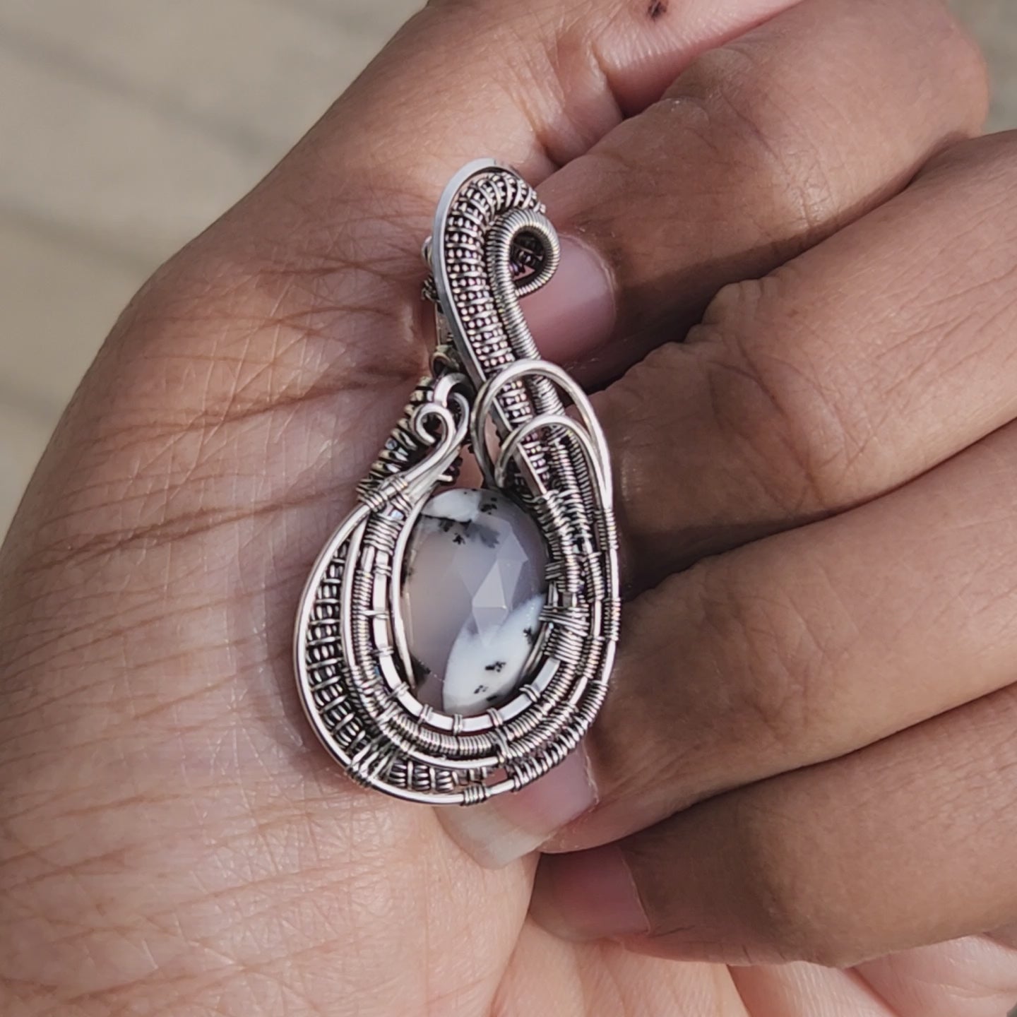 Load and play video in Gallery viewer, Dendritic Opal Pendant