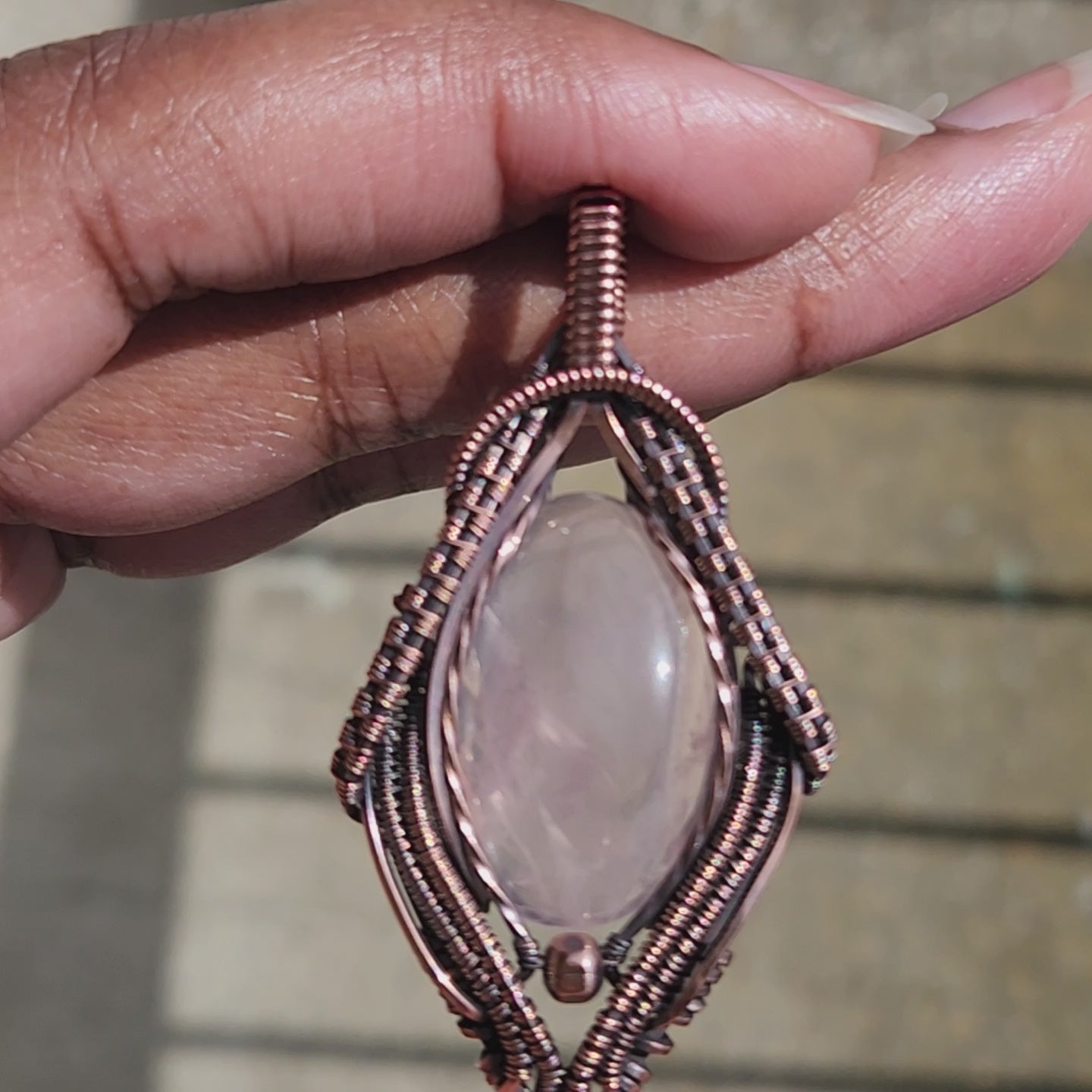 Load and play video in Gallery viewer, Rose Quartz Pendant