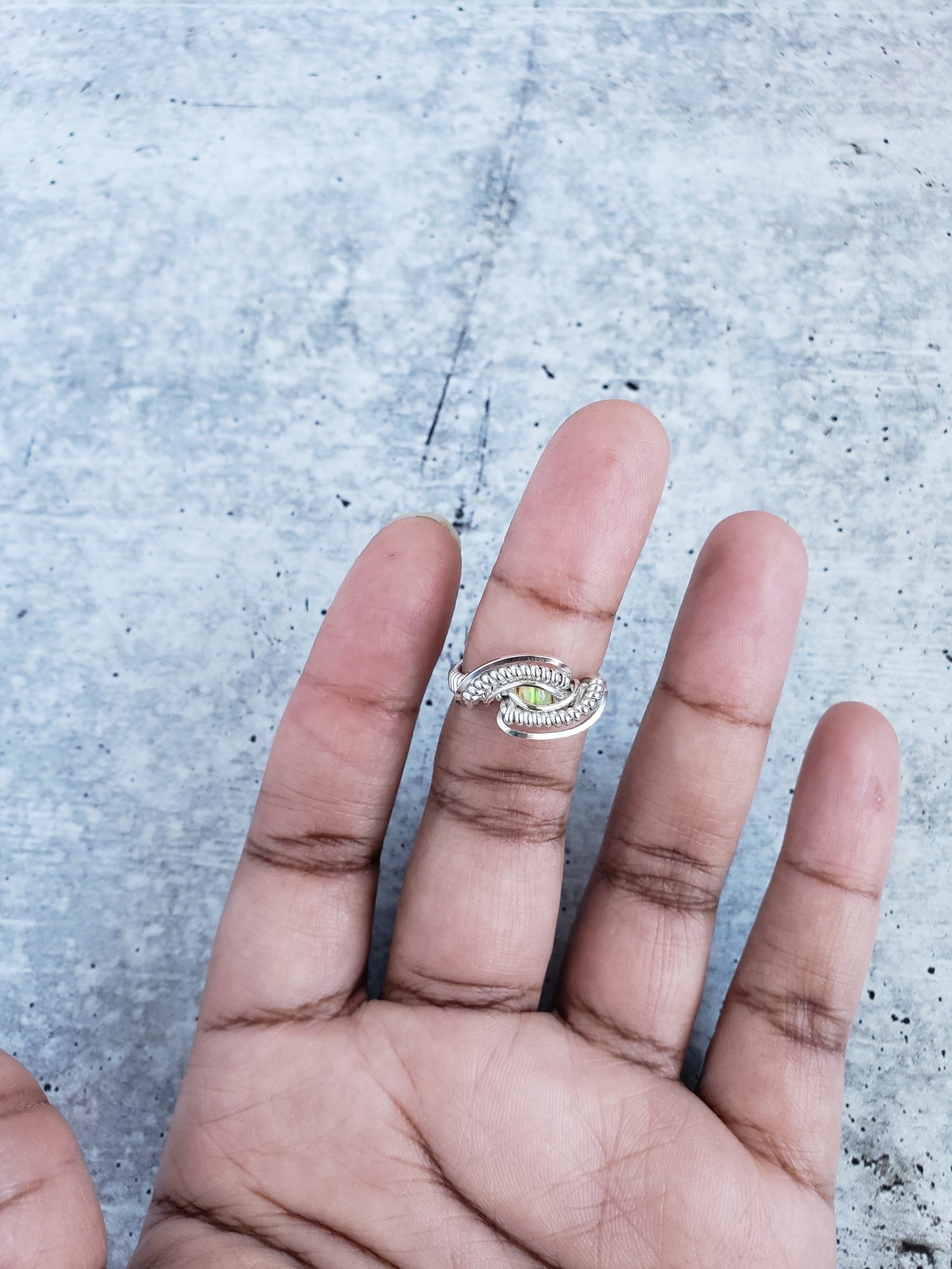 Ethiopian Opal in Solid 925 Sterling silver ring