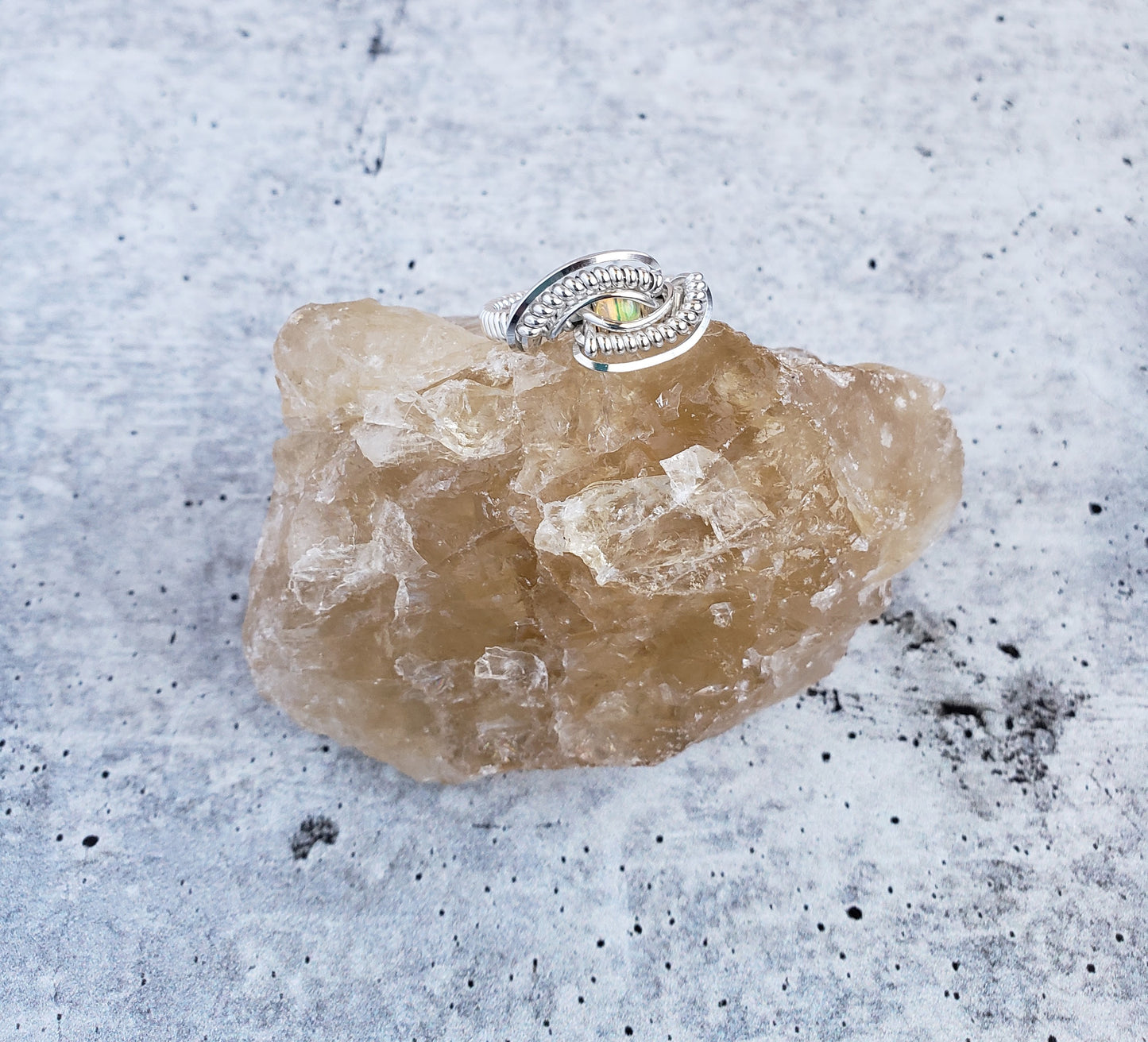 Ethiopian Opal in Solid 925 Sterling silver ring
