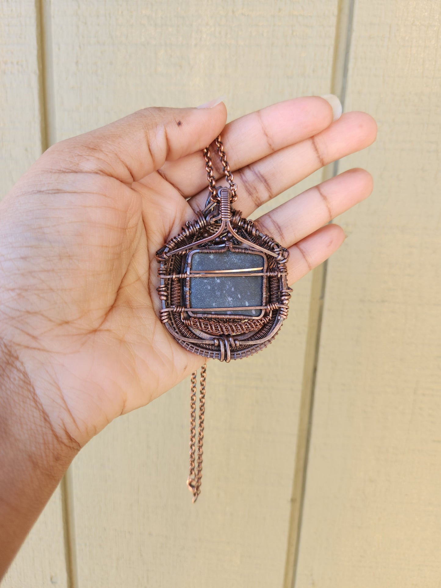 Kammererite & Black Tourmaline in Quartz Tree of Life Pendant