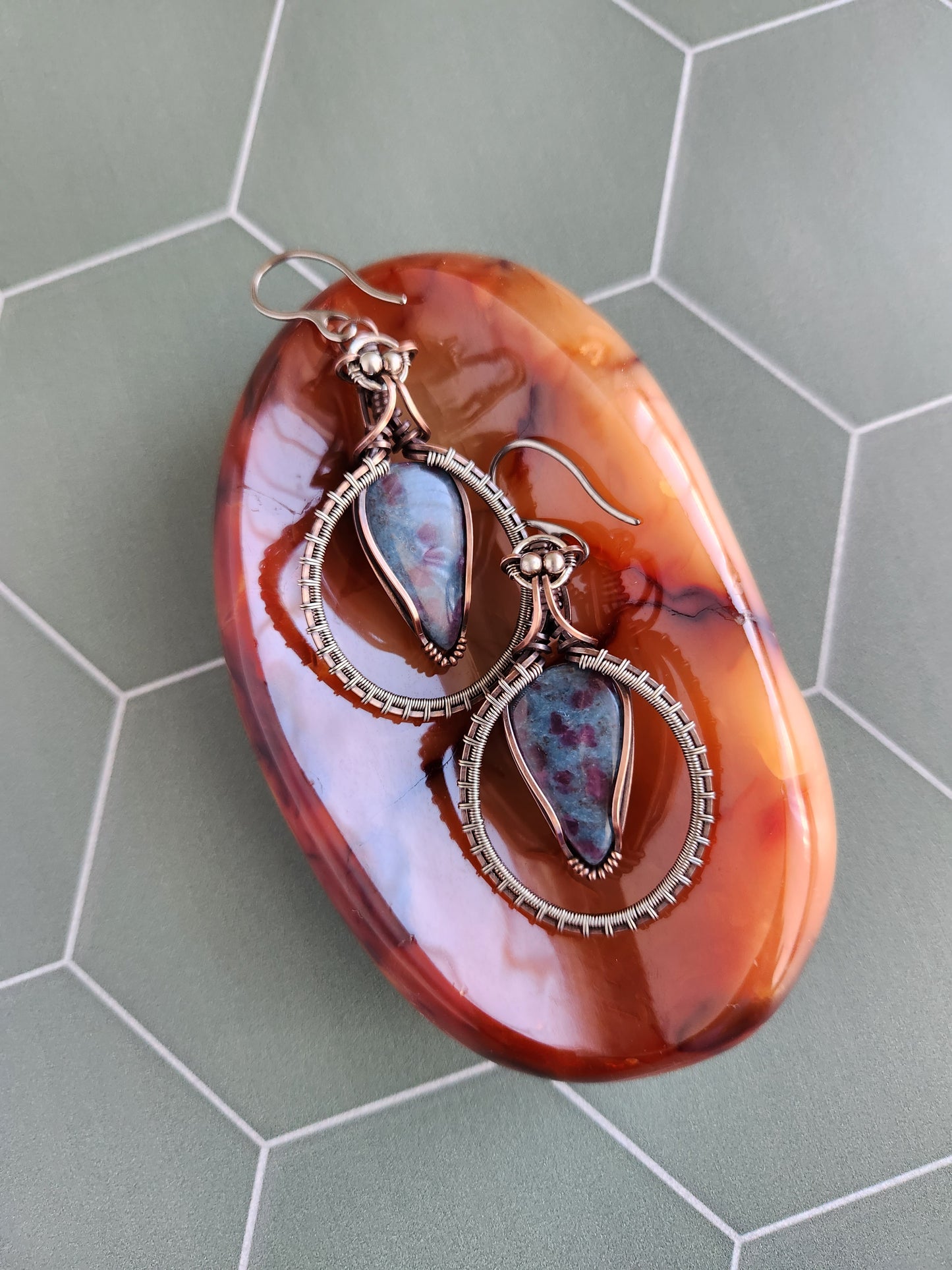 Ruby in Kyanite Earrings