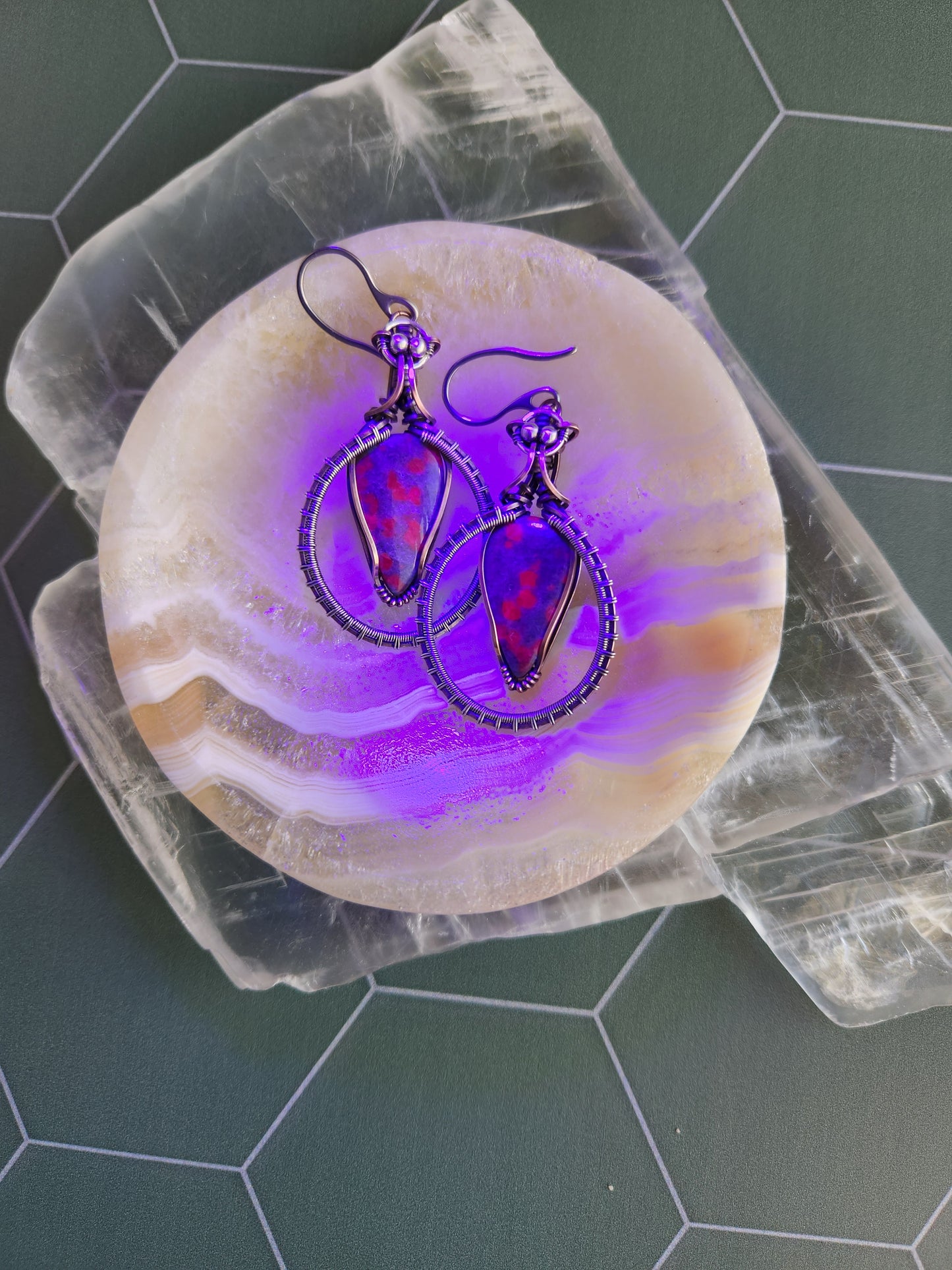 Ruby in Kyanite Earrings