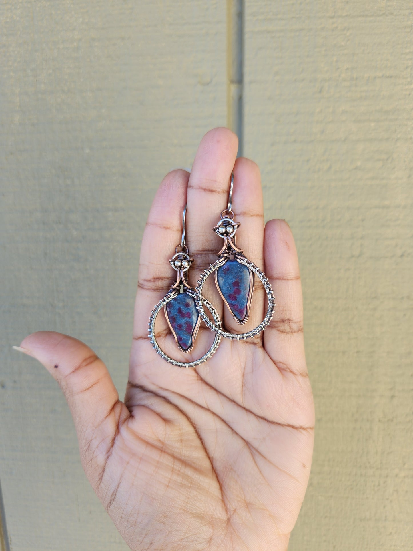 Ruby in Kyanite Earrings
