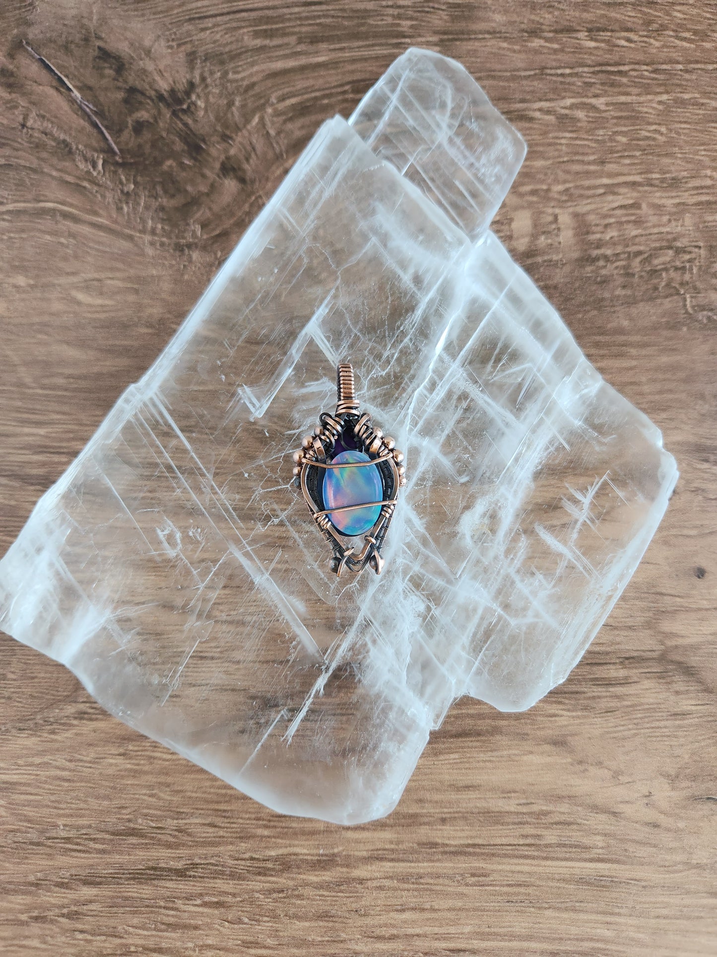 Aurora Opal & Amethyst Pendant