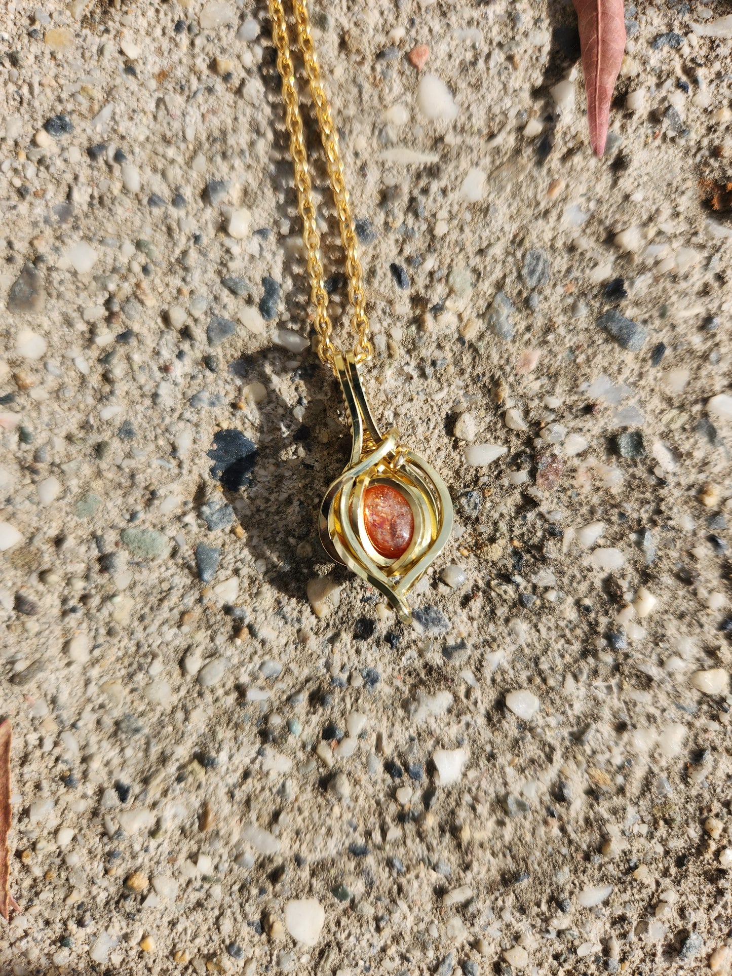 Brass Sunstone Mini Pendant