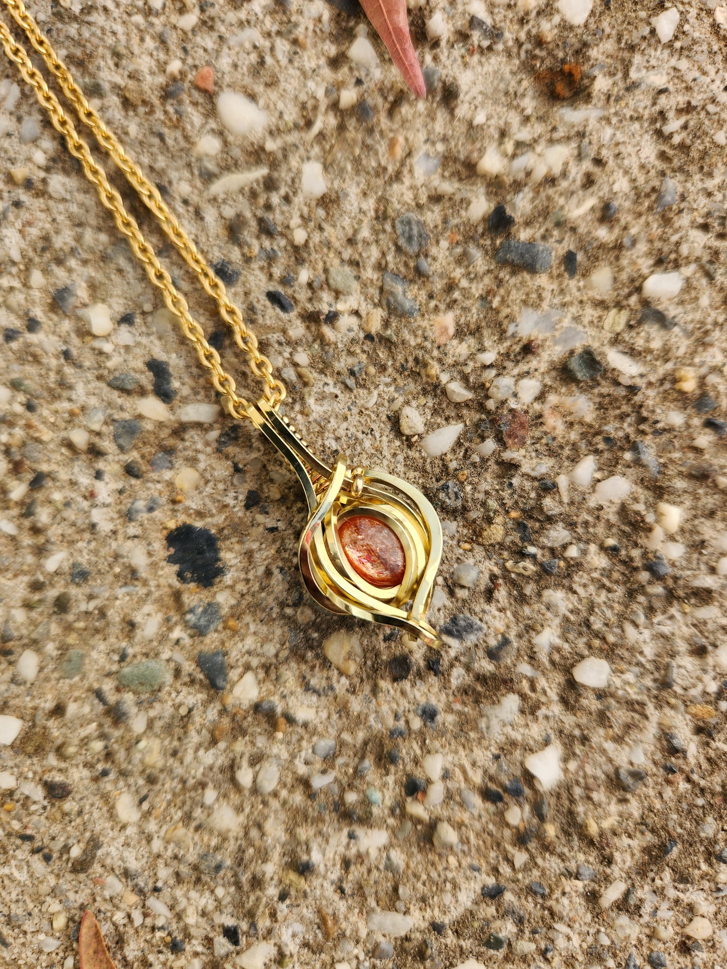 Brass Sunstone Mini Pendant