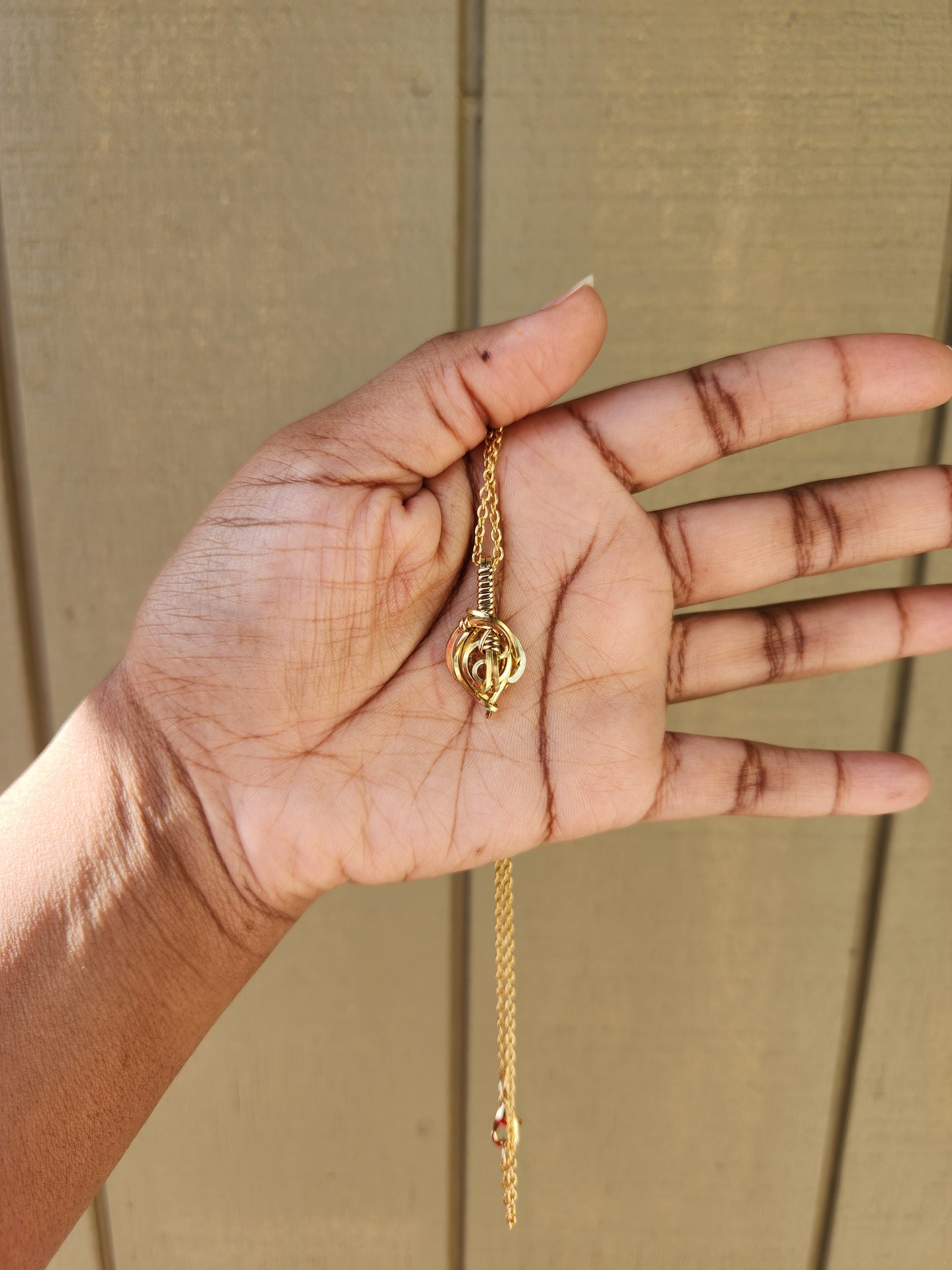 Brass Sunstone Mini Pendant