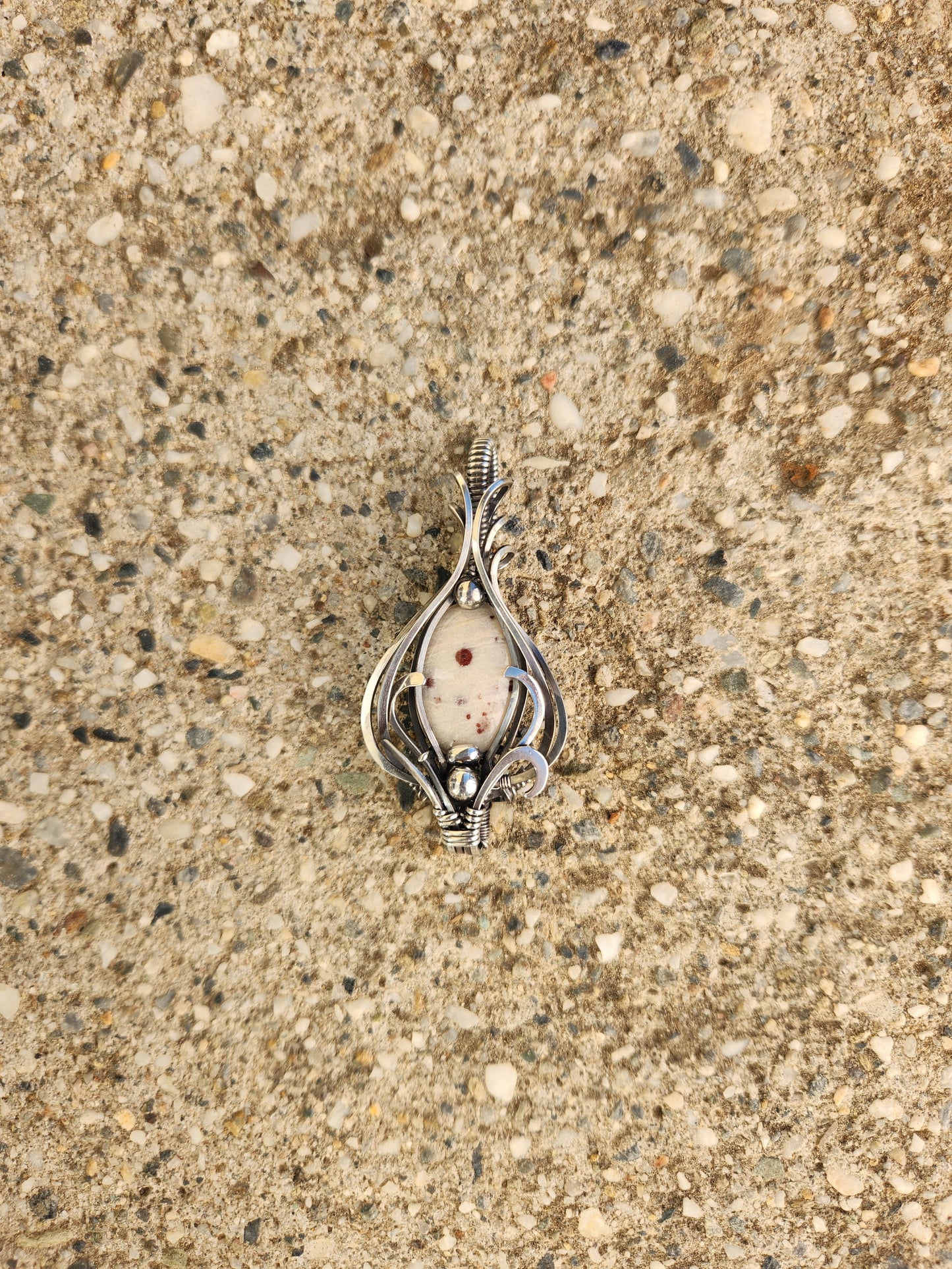 Sterling Silver Cinnabar in Quartz Talisman