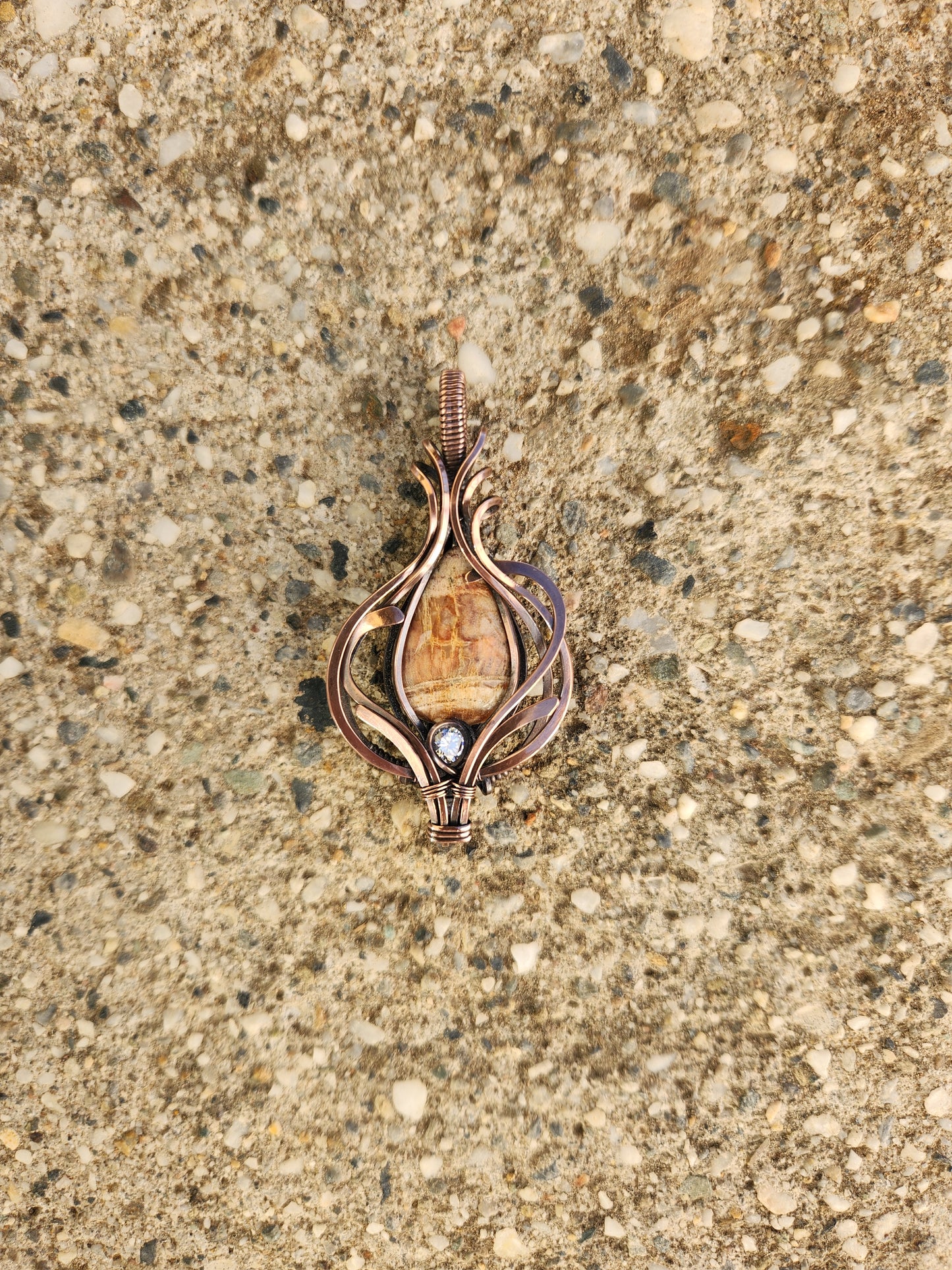Arizona Petrified Wood & CZ Talisman