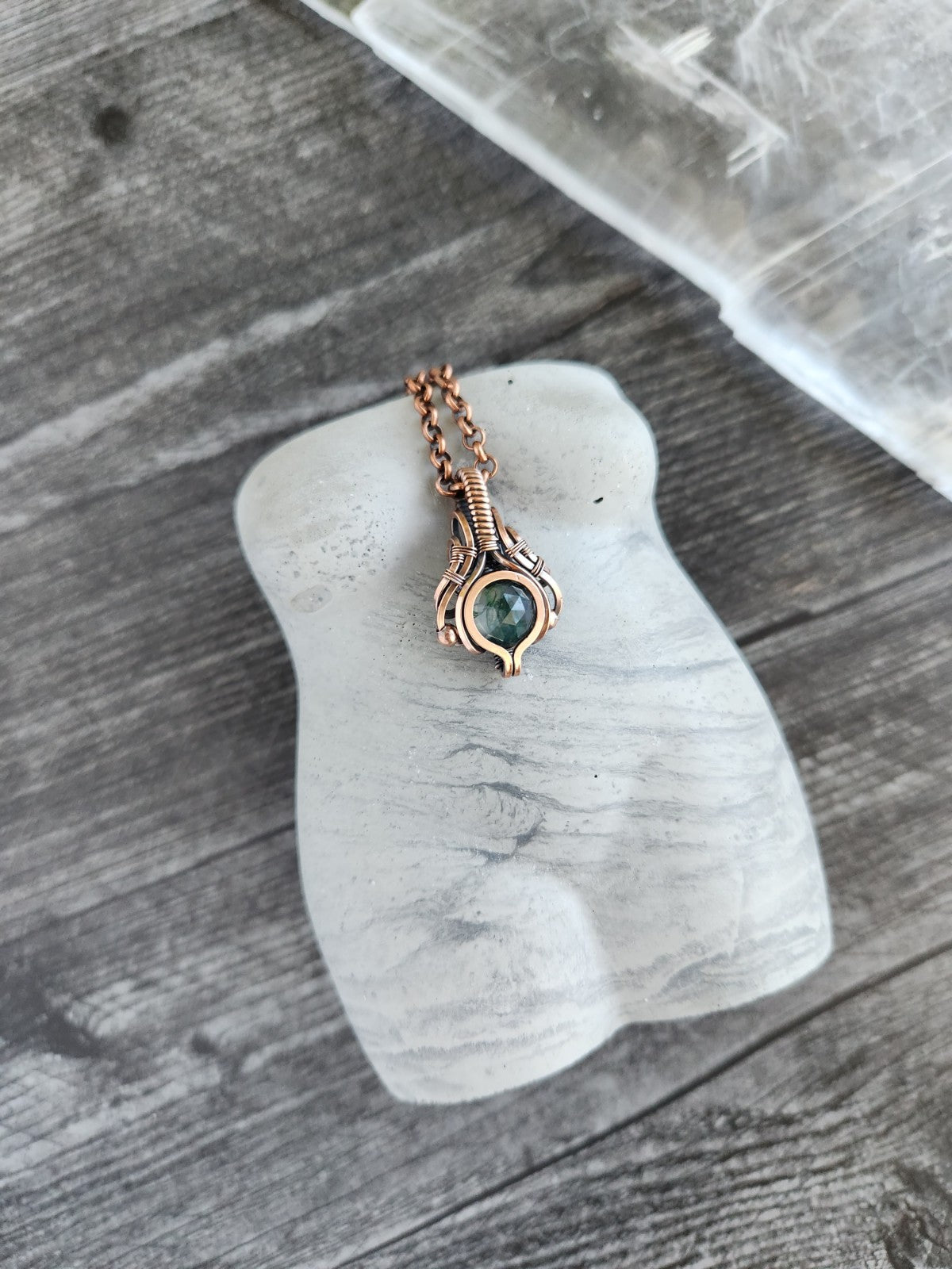 Rose Cut Moss Agate Mini