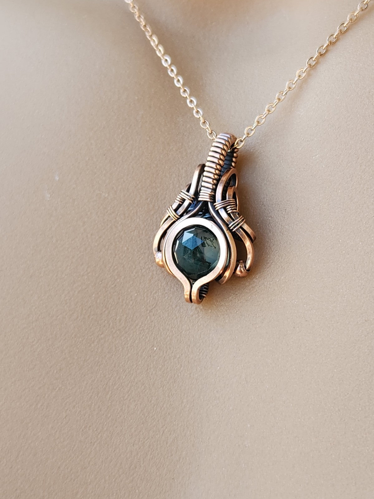 Rose Cut Moss Agate Mini