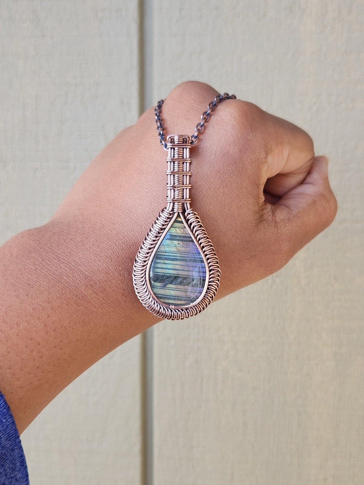 Rainbow Stripe Labradorite Talisman