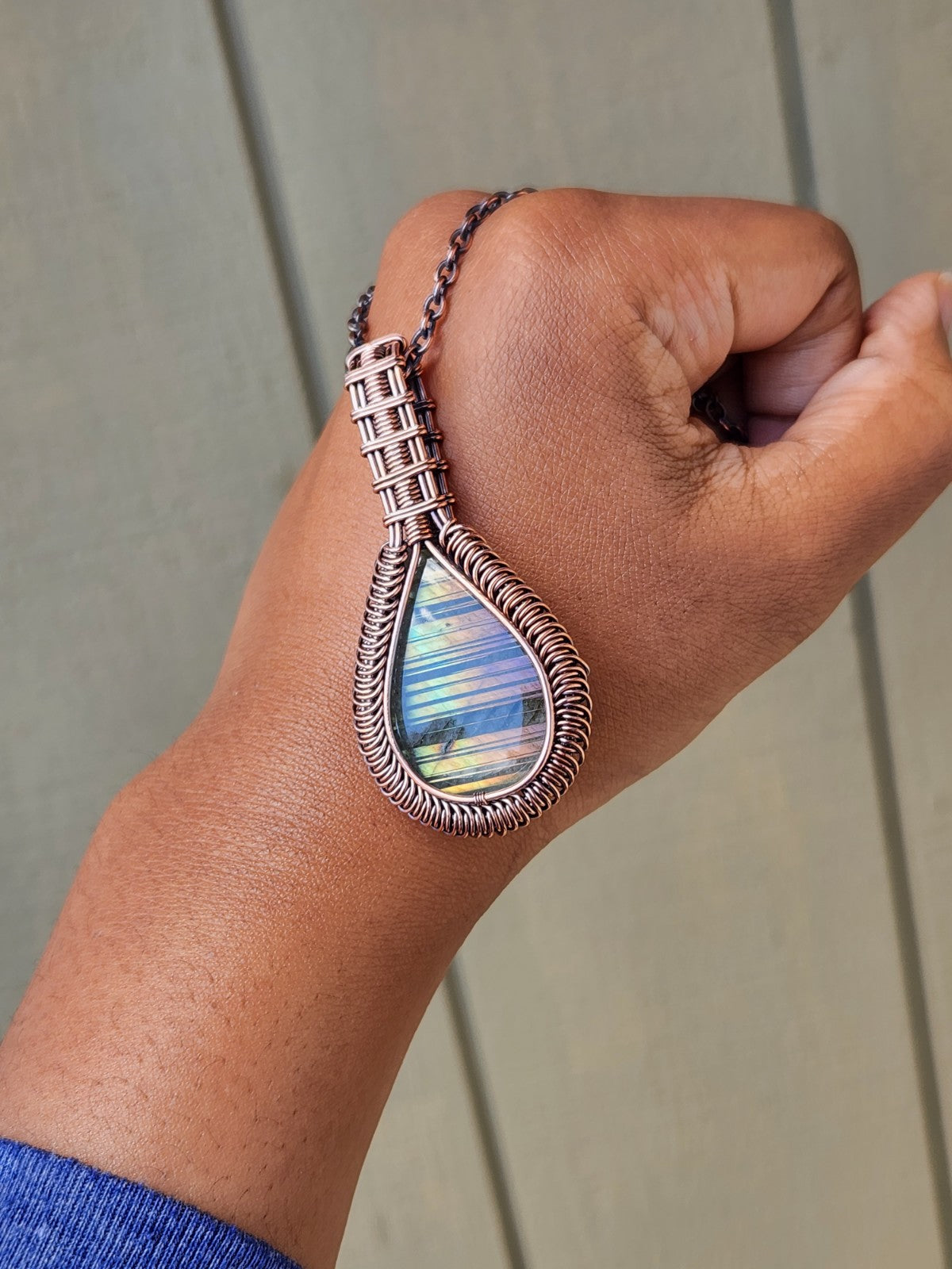 Rainbow Stripe Labradorite Talisman
