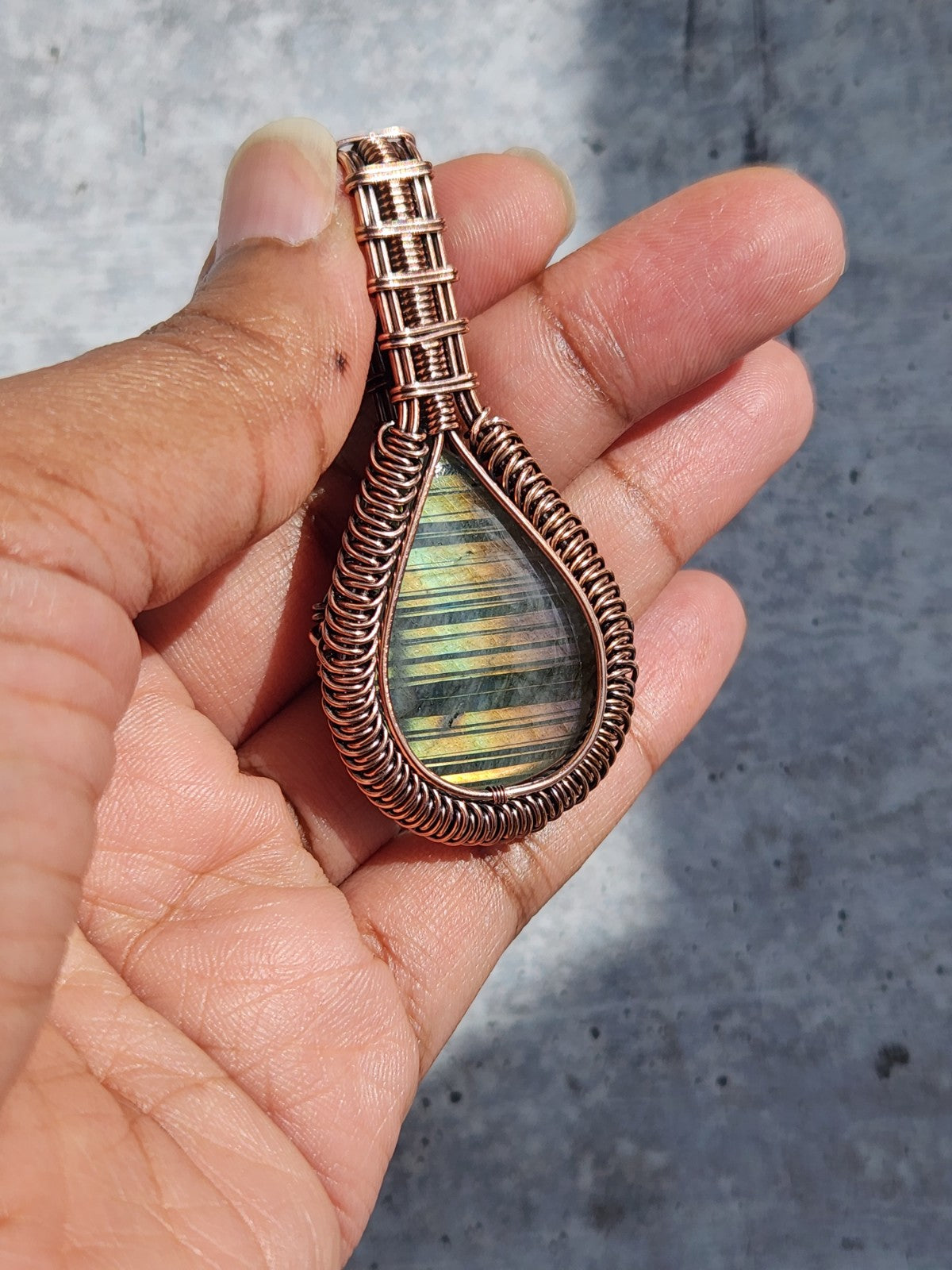 Rainbow Stripe Labradorite Talisman