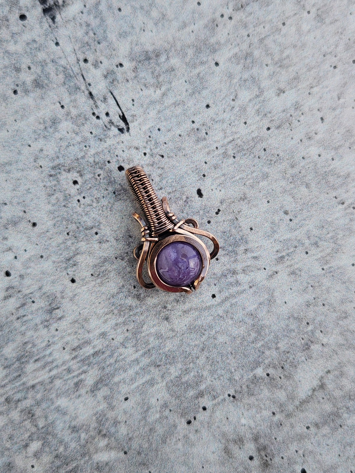 Charoite in Copper mini Pendant