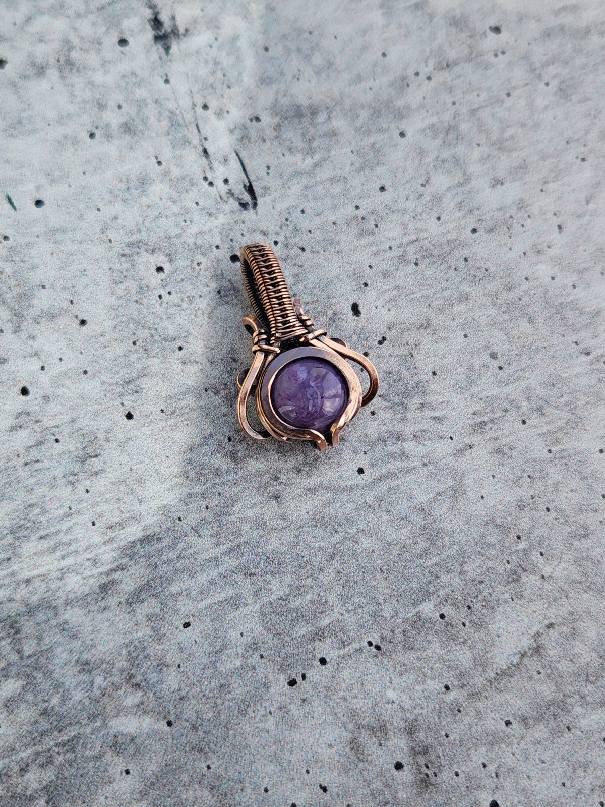 Charoite in Copper mini Pendant