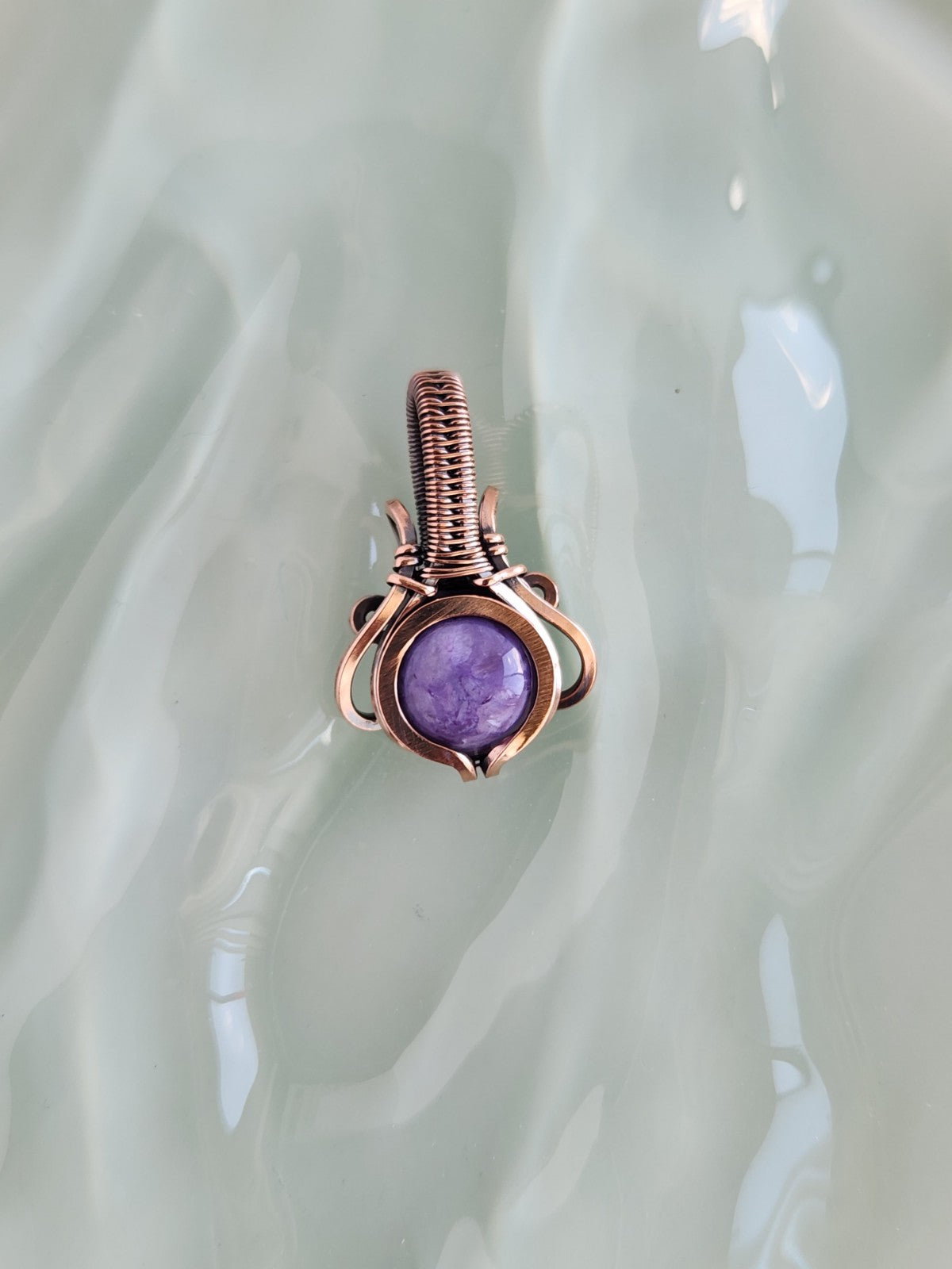 Charoite in Copper mini Pendant