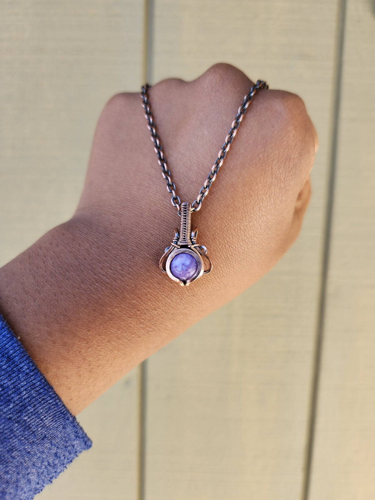 Charoite in Copper mini Pendant