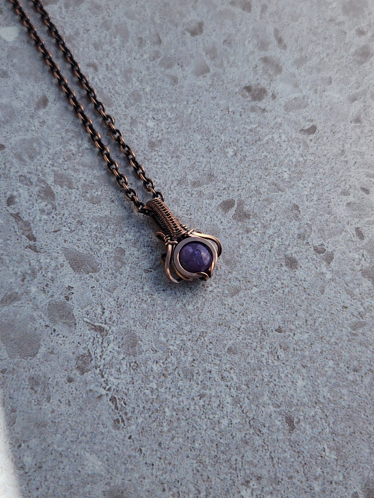 Charoite in Copper mini Pendant
