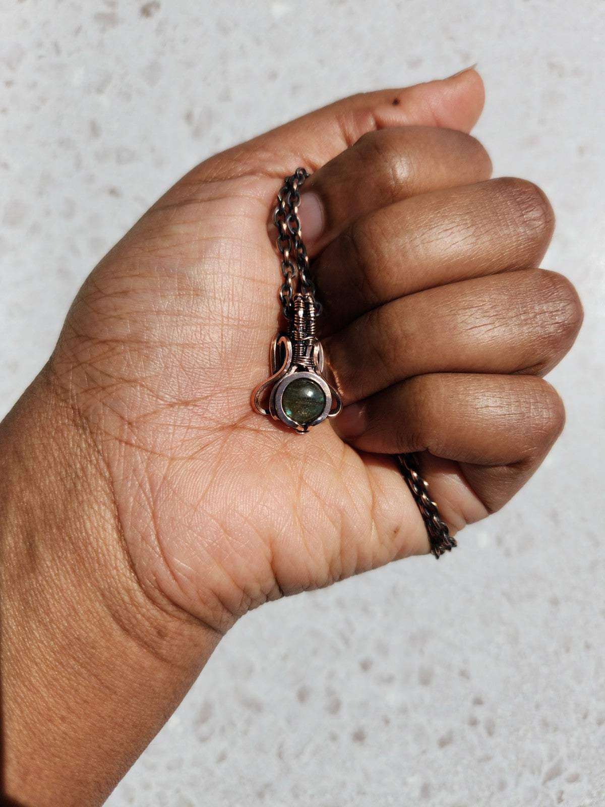 Labradorite in Solid Copper Mini