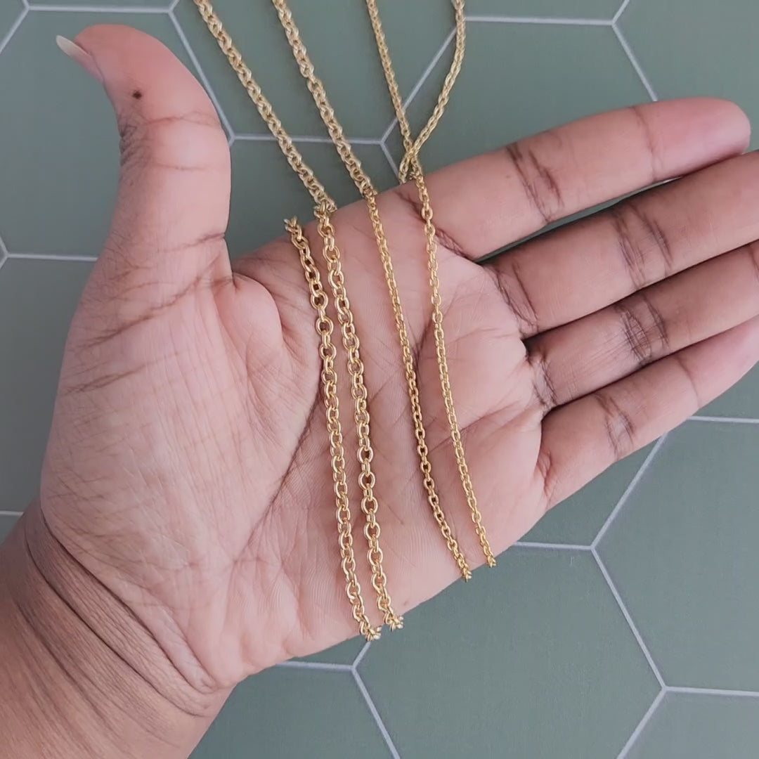 Load and play video in Gallery viewer, Brass Chain Necklace