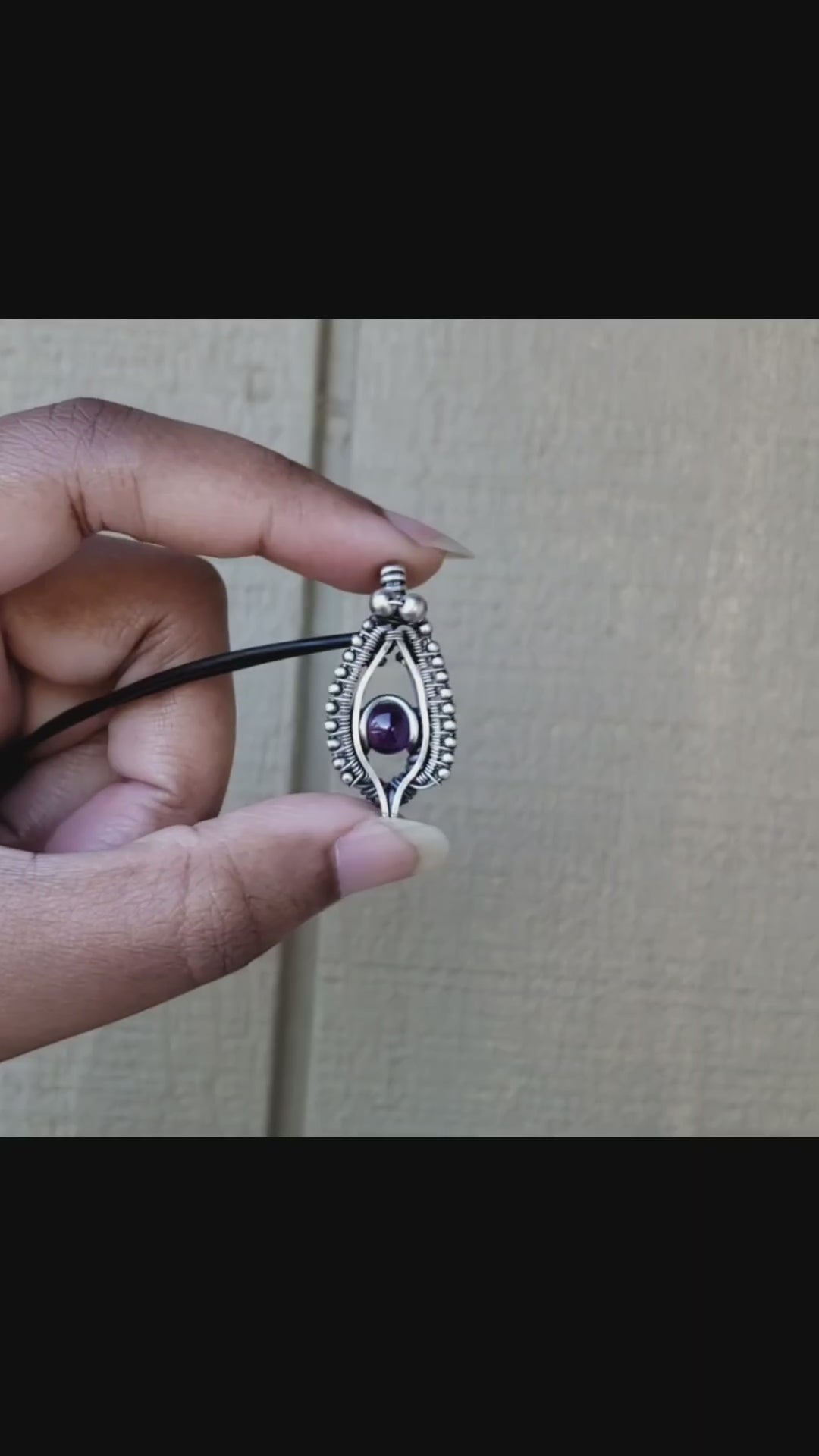 Load and play video in Gallery viewer, Amethyst in Solid Sterling Silver Pendant